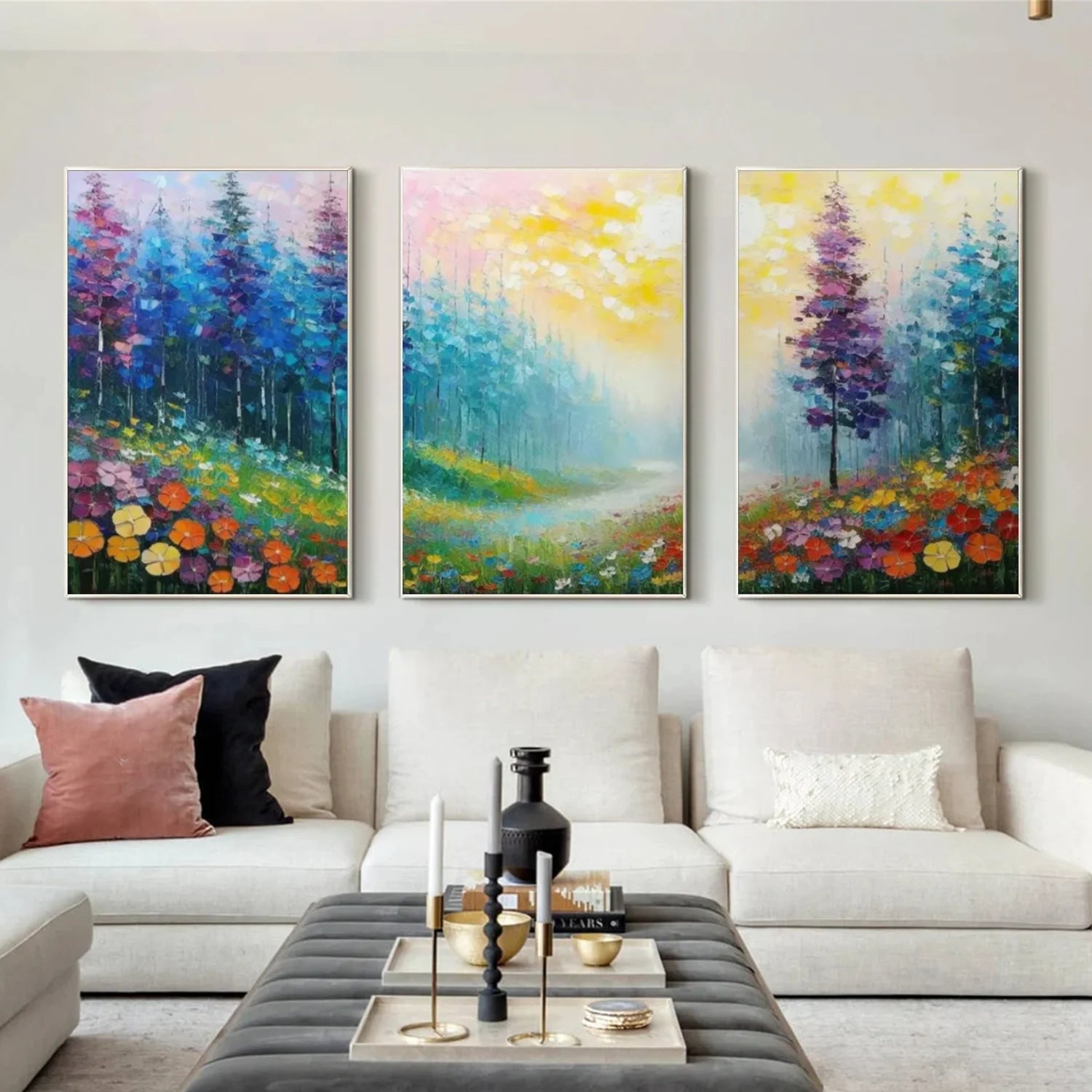 Flower & Tree Abstract_Wall Art Set of 3 #FT157