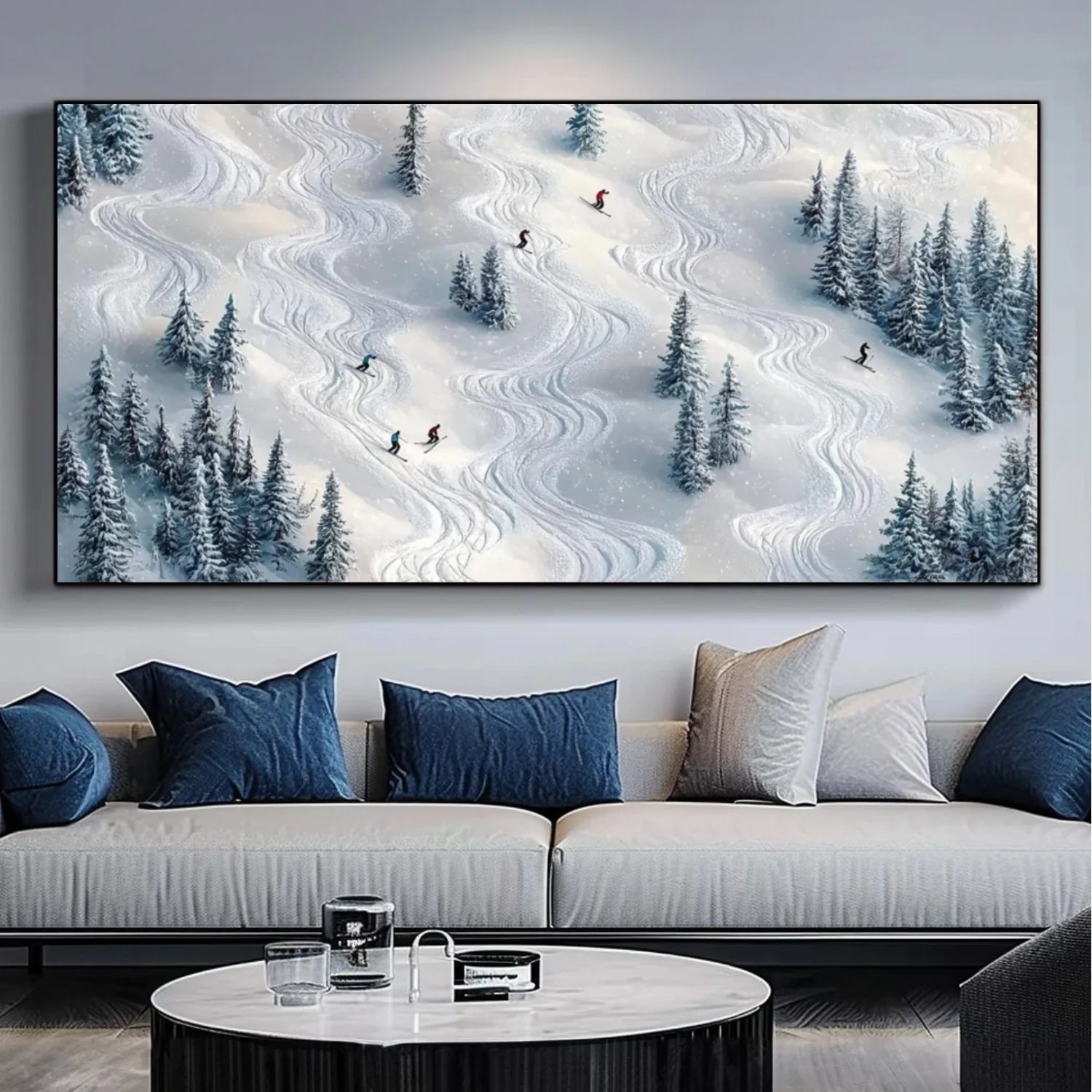 Skiing Sport_Textured Wall Art #AS044