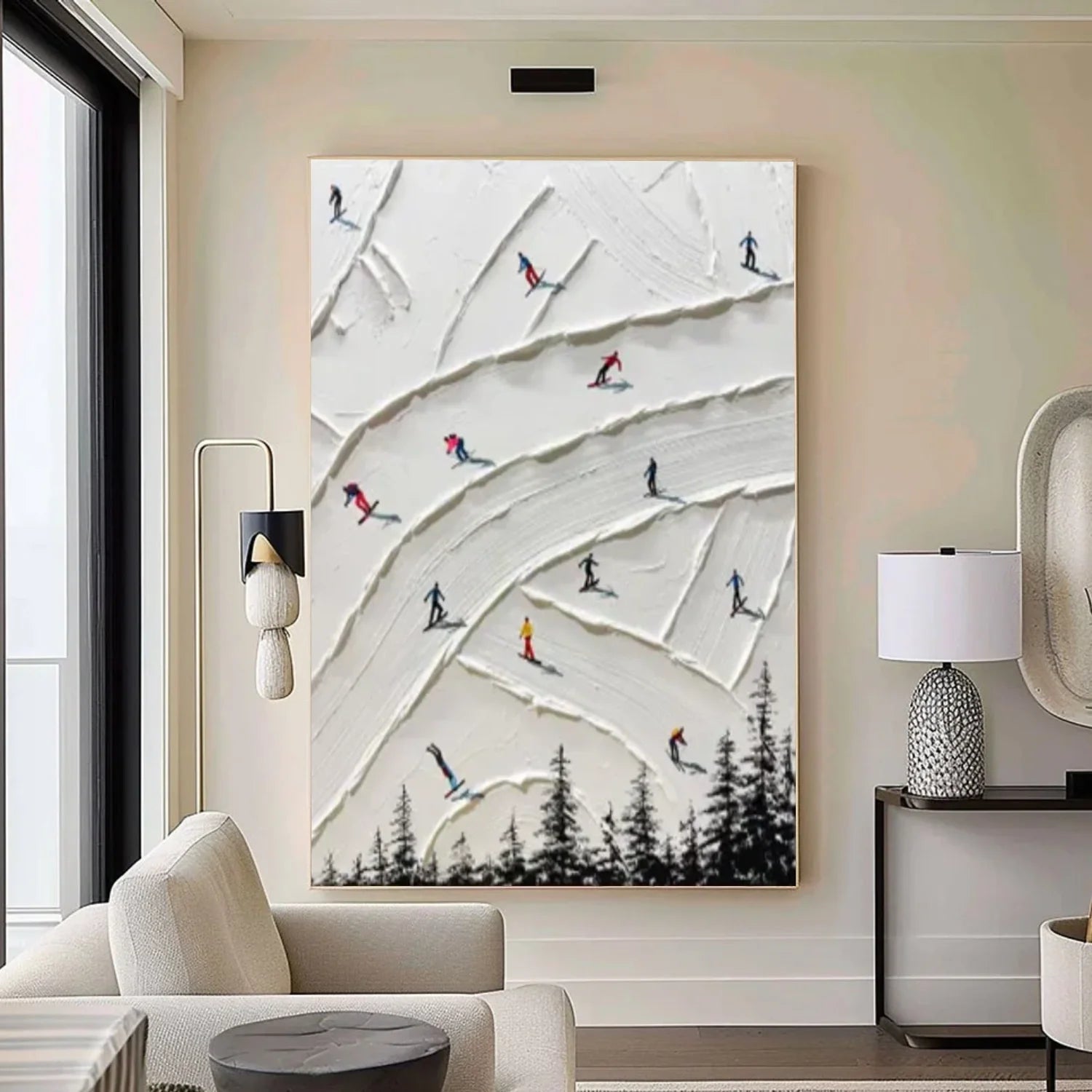 Skiing Sport Textured_Wall Art #AS058