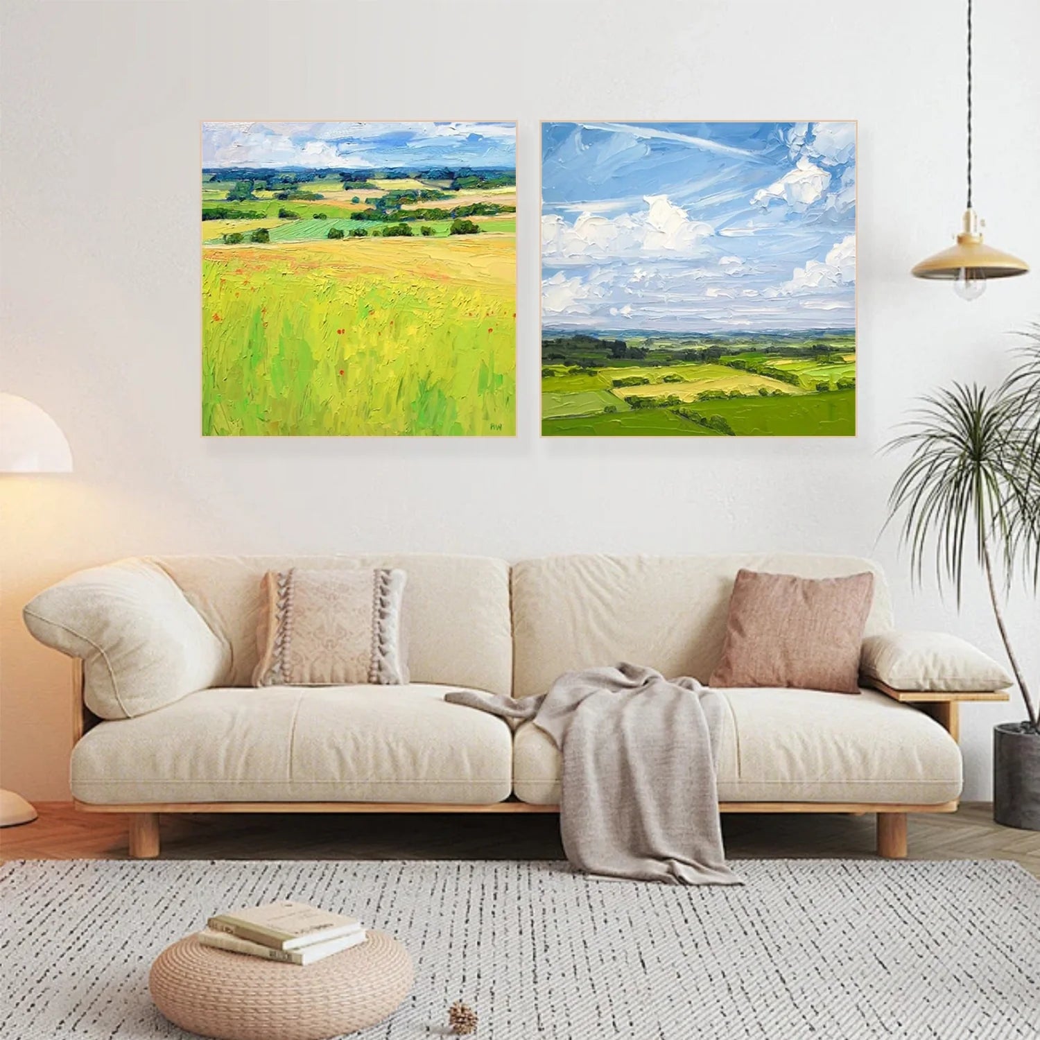 Flower & Tree Abstract Wall Art Set of 2 #FT141