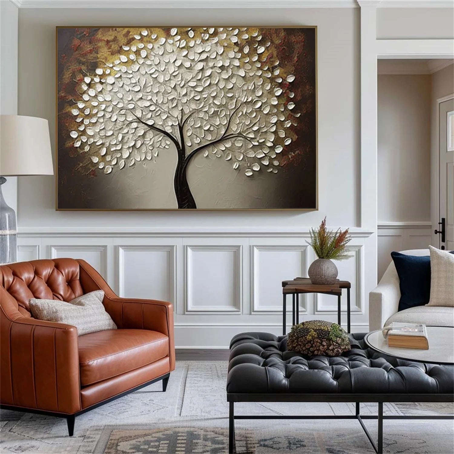 Flower & Tree Abstract_Textured Wall Art #FT145