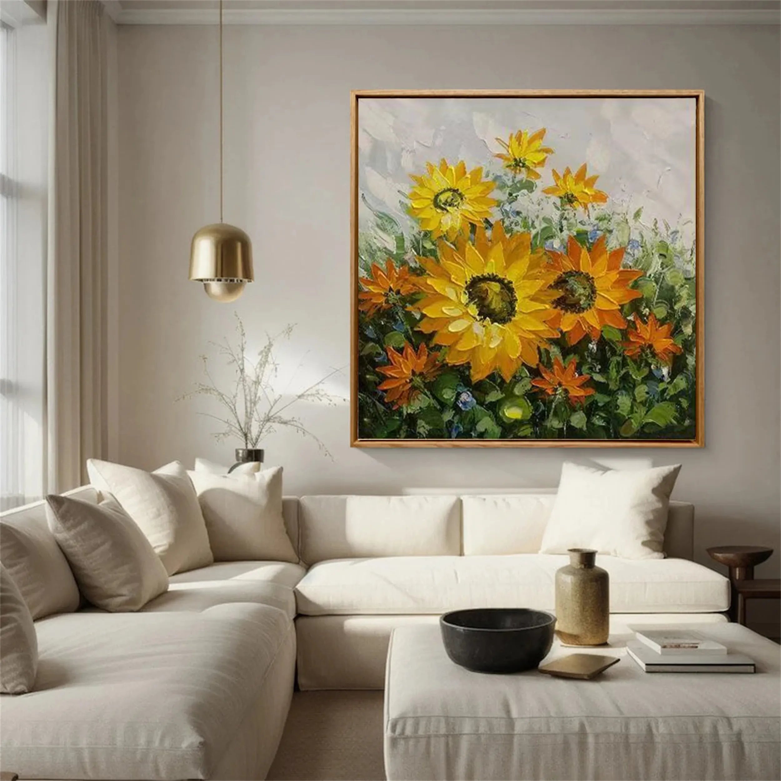 Colorful Flower & Tree Abstract Textured Wall Art #FT018