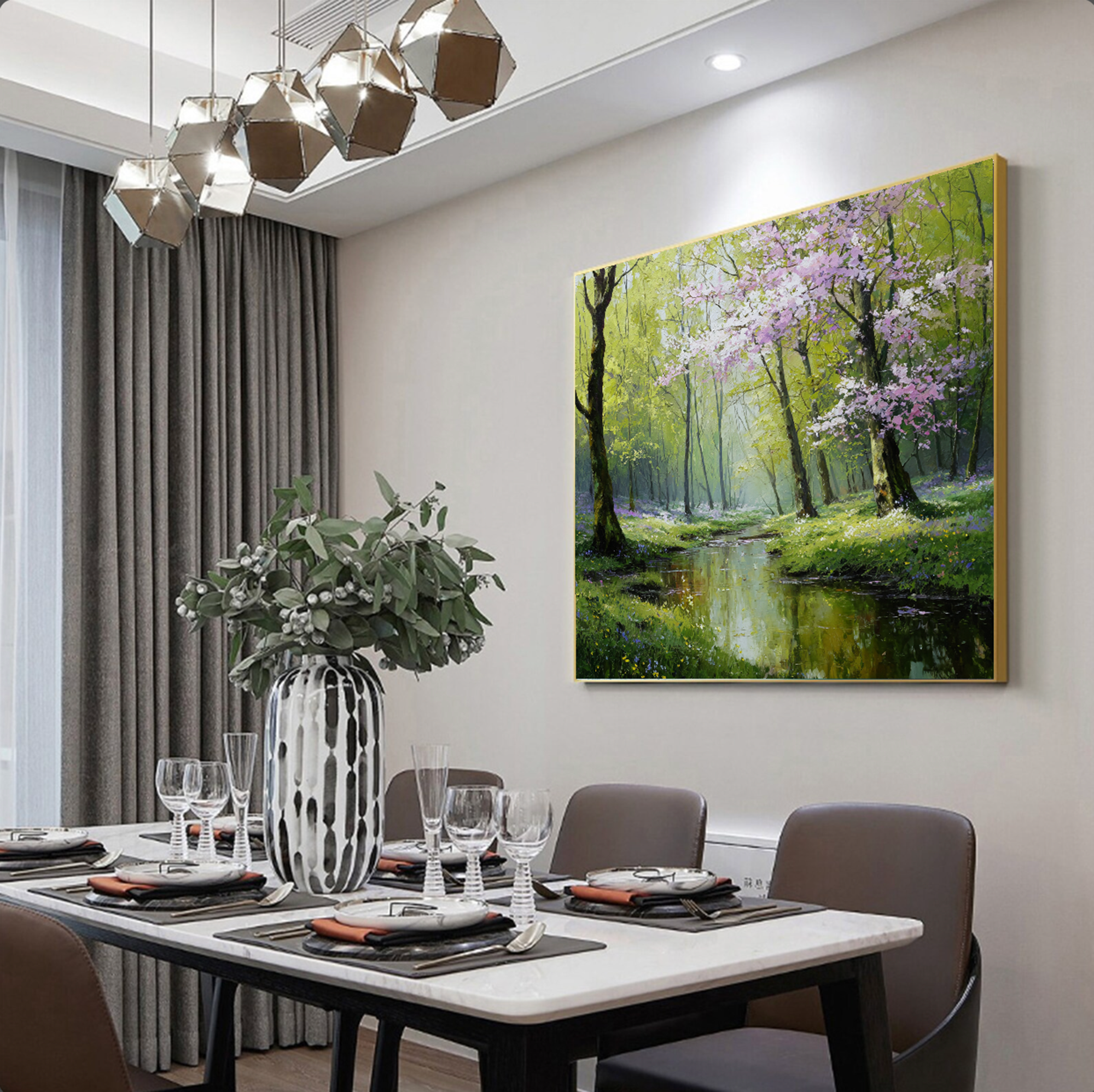 Serene Spring Landscape Oil Painting #FT332