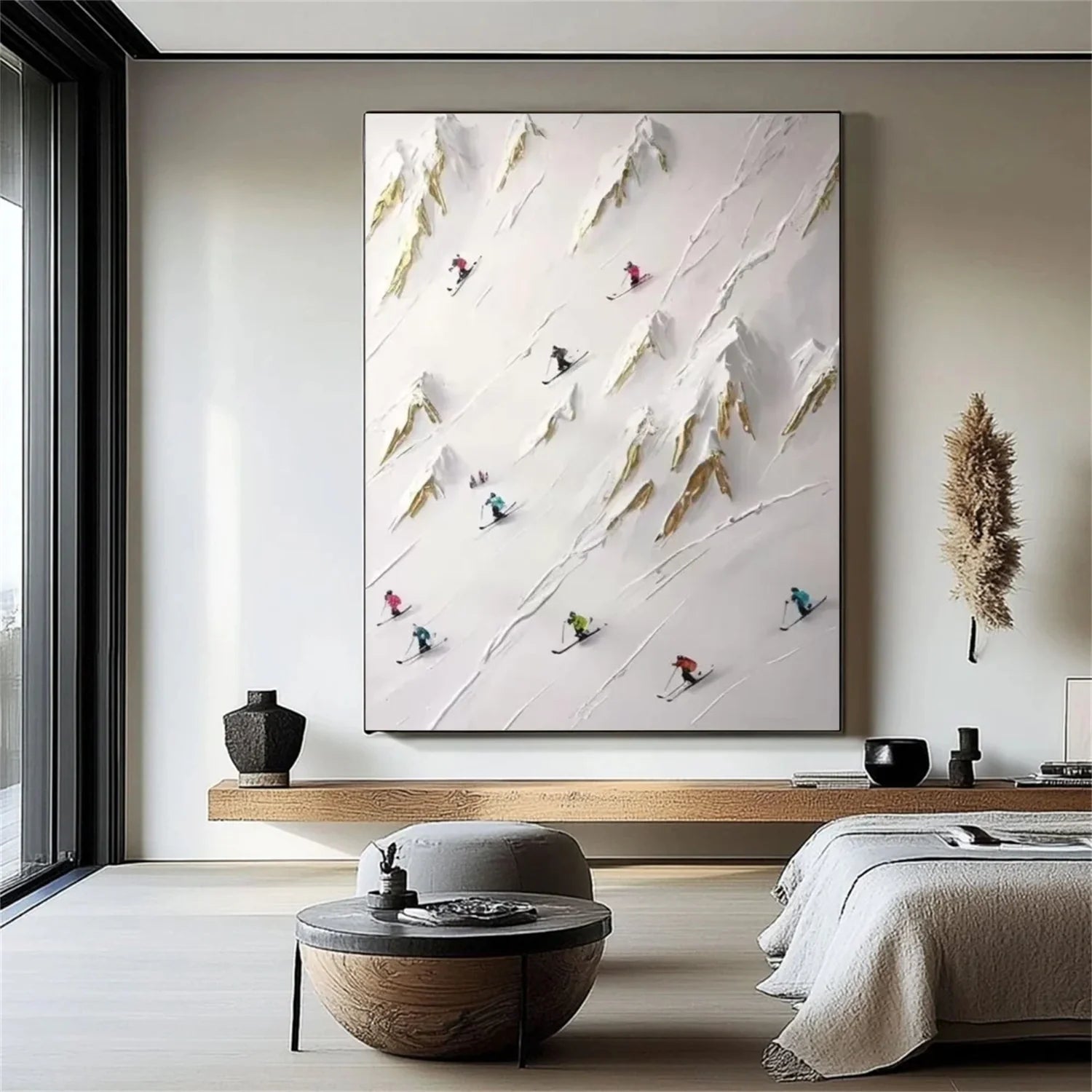 Skiing Sport_Textured Wall Art #AS034