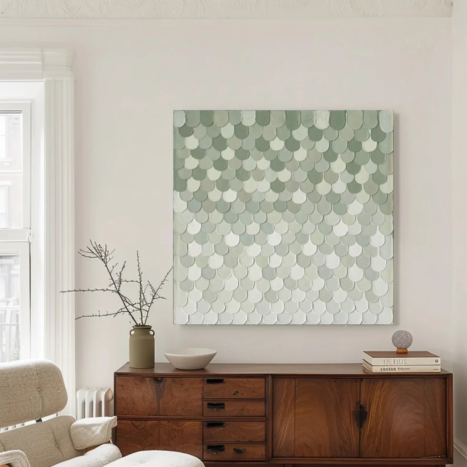 Green Minimalist Textured_Canvas Art #MD271