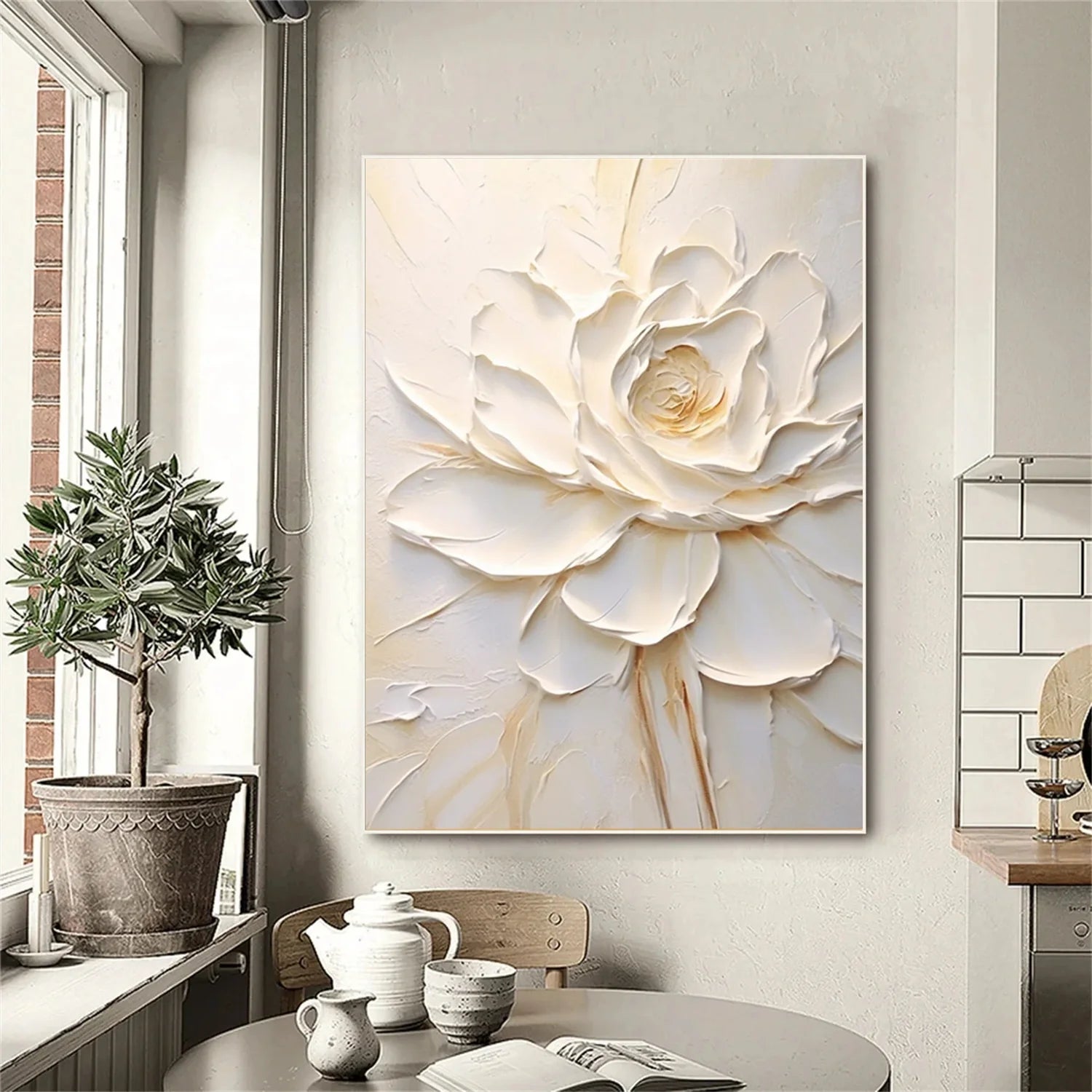 Flower & Tree Abstract Textured Wall Art #FT079