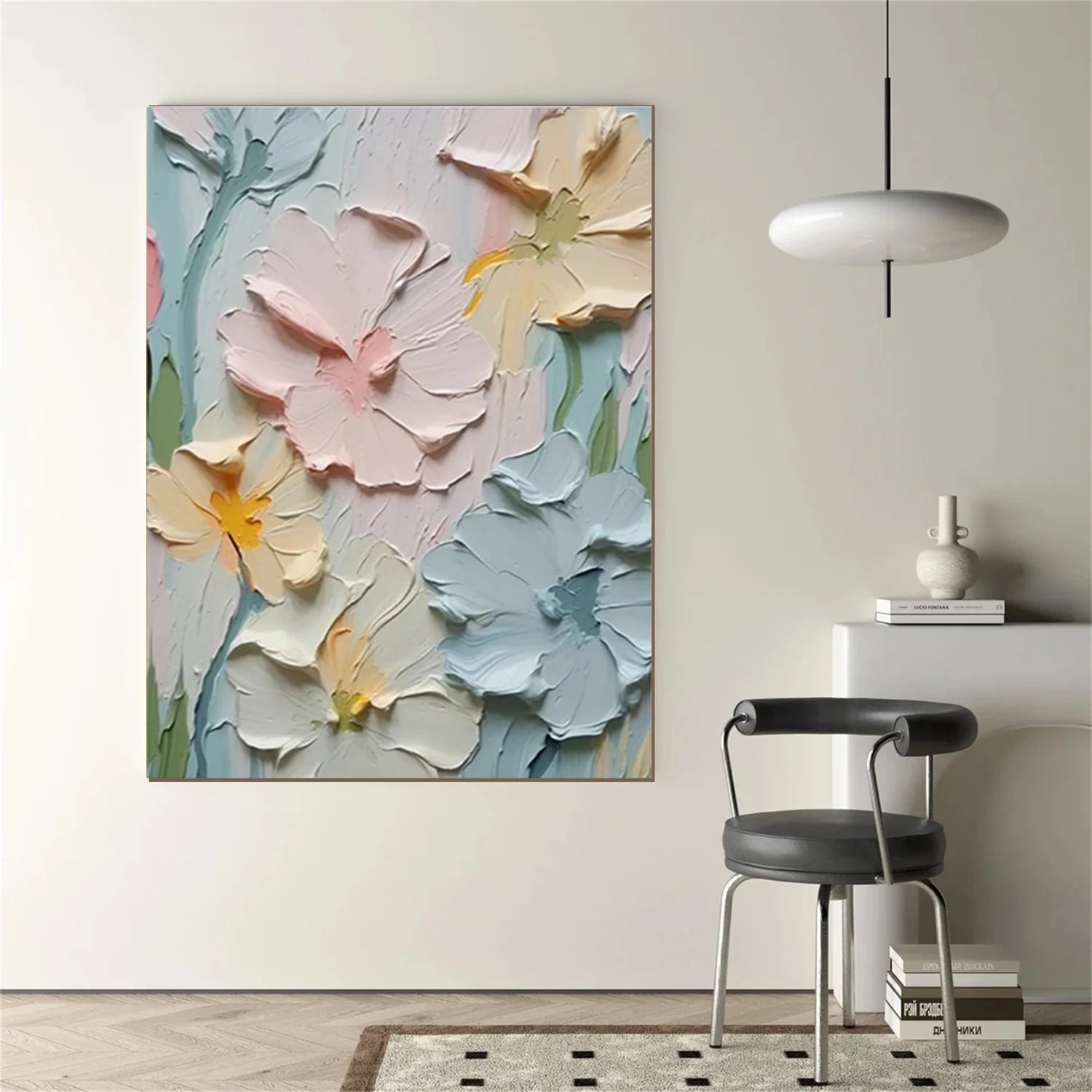 Colorful Flower & Tree Abstract Textured Wall Art #FT078