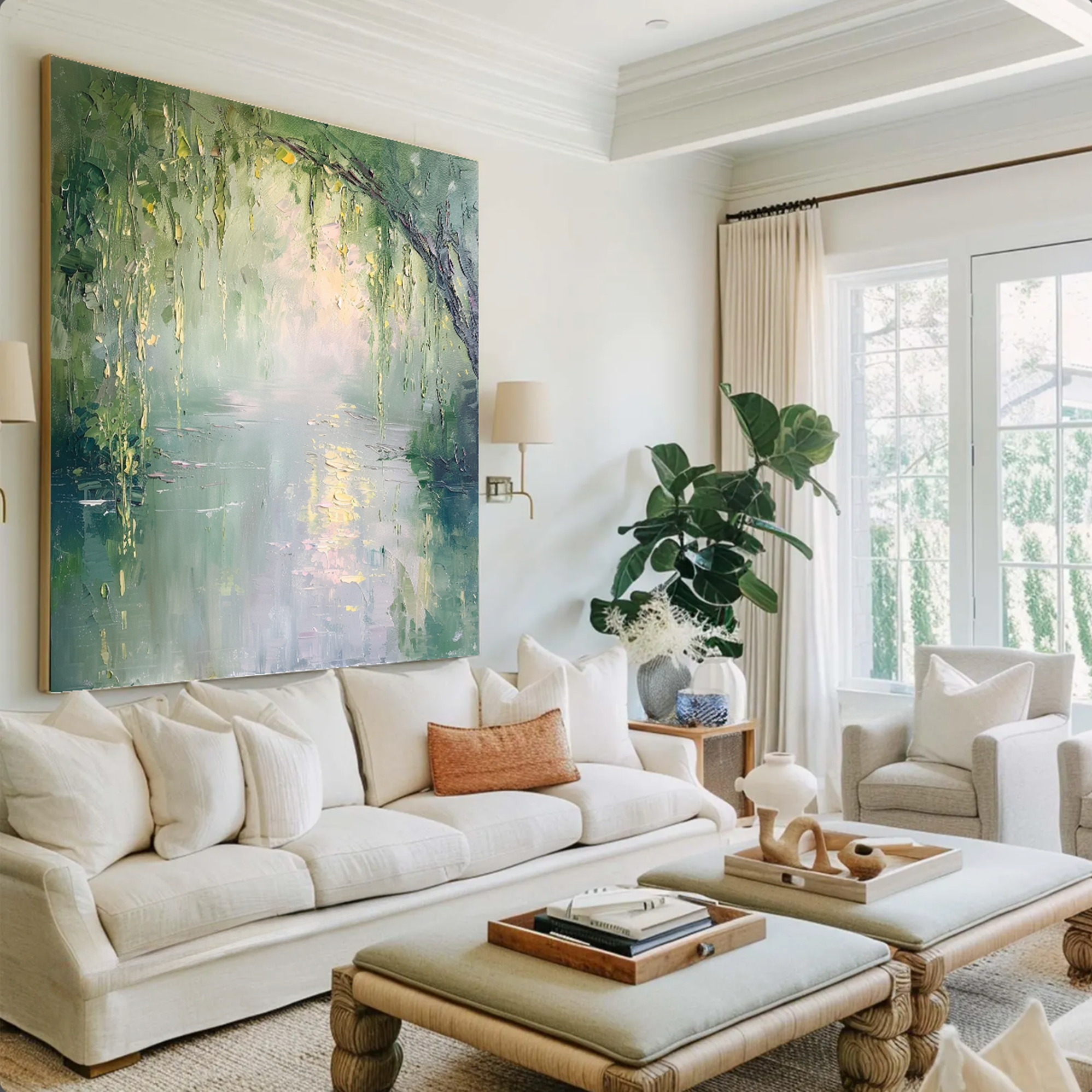 Impressionist Water Landscape Wall Art #FT340