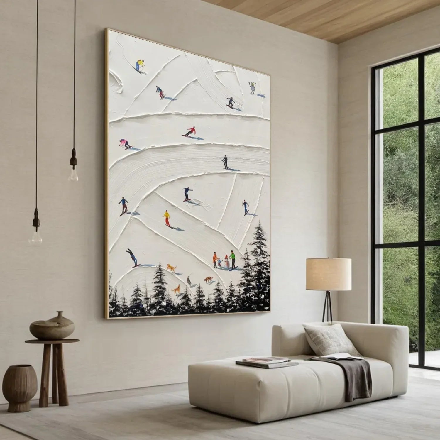 Skiing Sport Textured_Wall Art #AS054