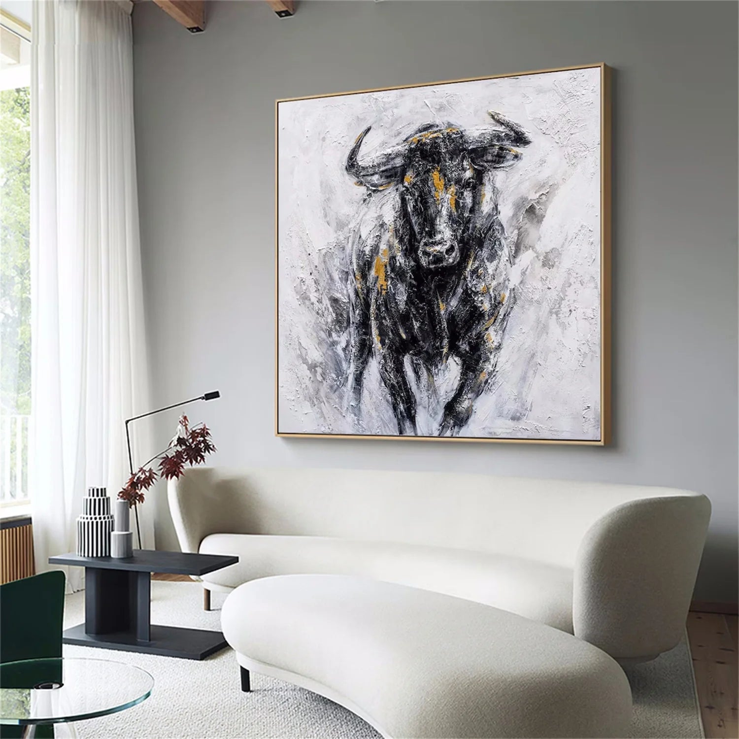 Black and White Abstract Animal Wall Art #AM053