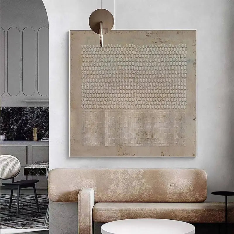 Textured Wabi-Sabi Abstract Brown Wall Art Installation, Brown Abstract Canvas Wall Decoration