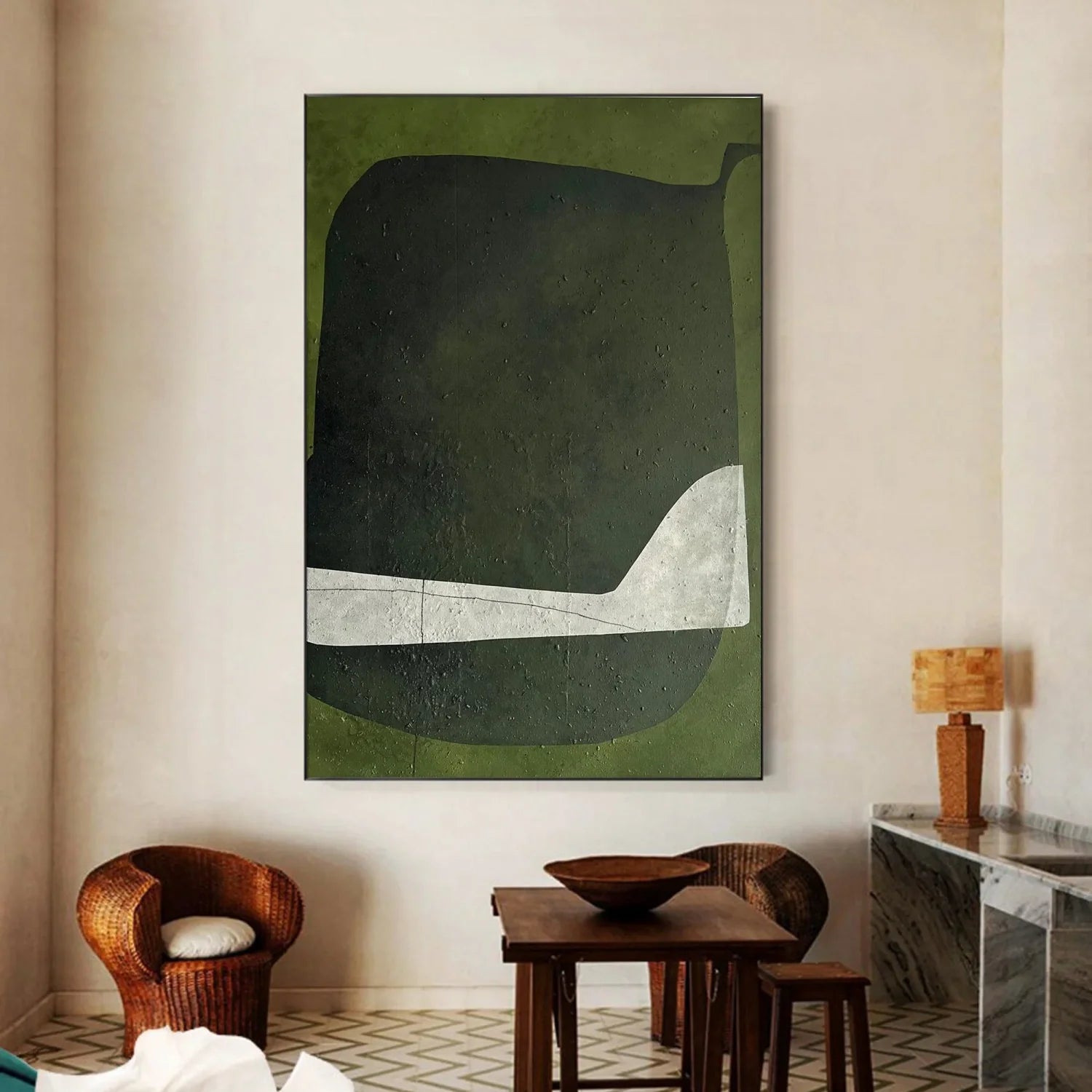 Green Abstract Art Painting #WA663