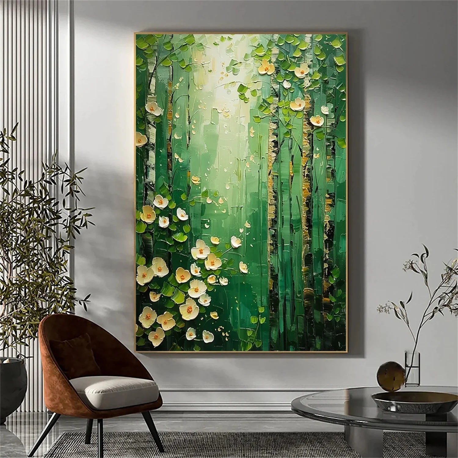 Flower & Tree Abstract Textured Wall Art #FT071
