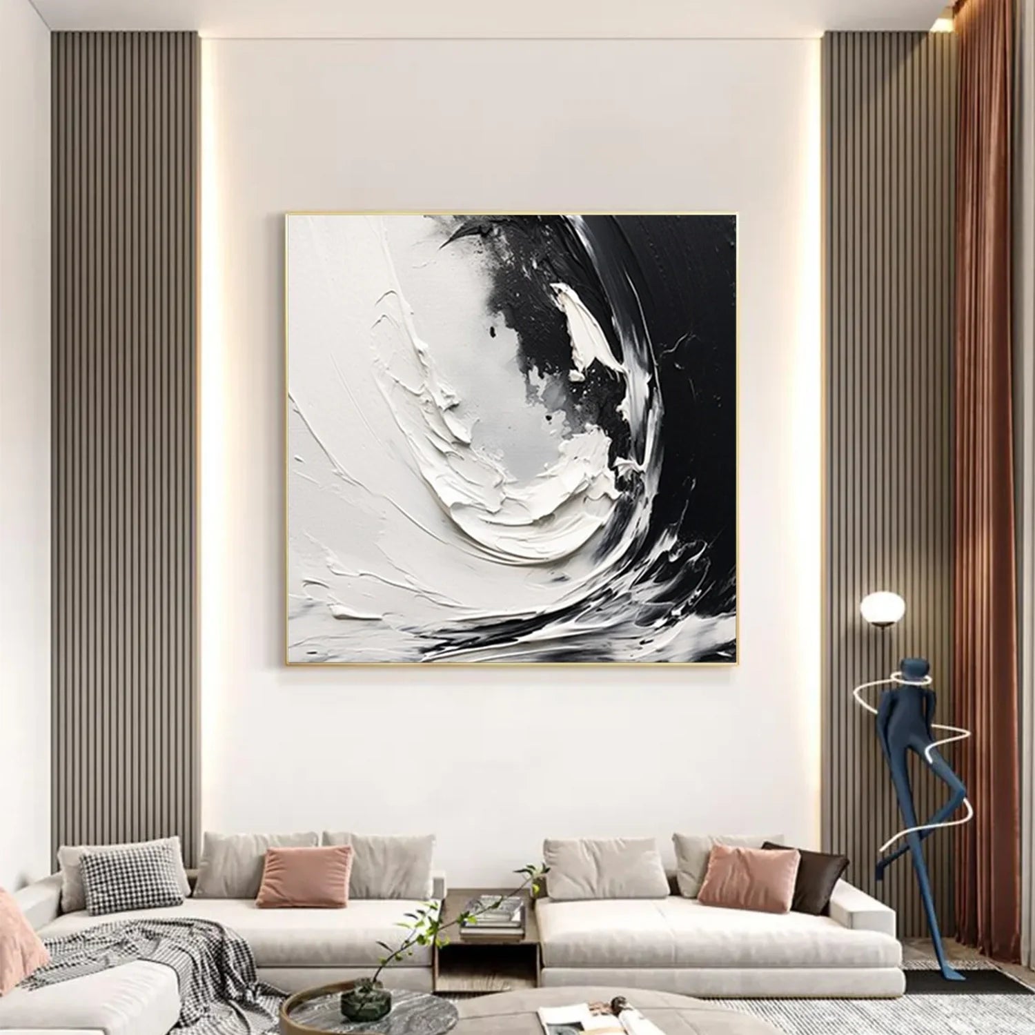 Black and White Minimalist_Textured Canvas Art #MZ109