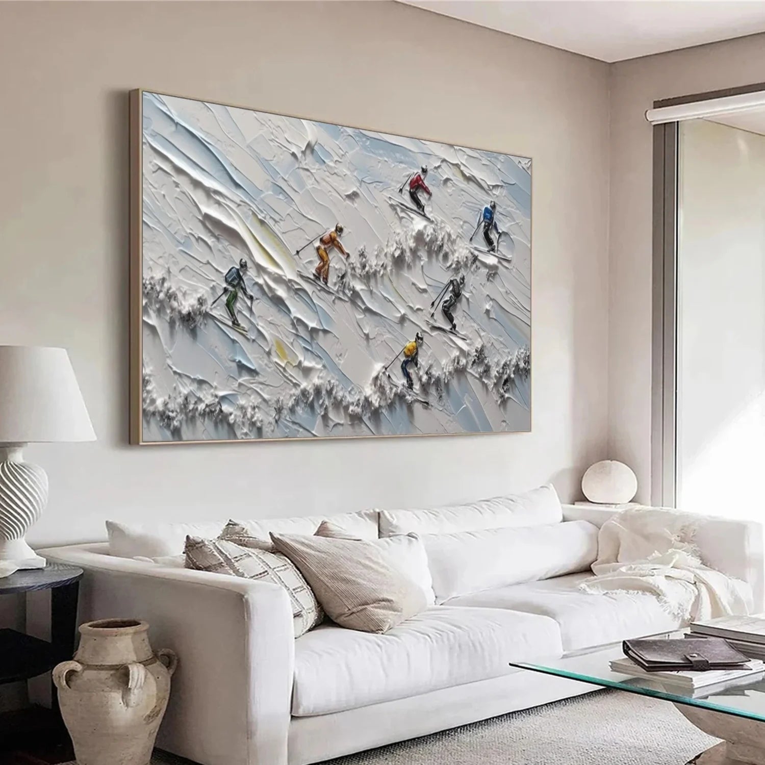 Skiing Sport_Textured Wall Art #AS051
