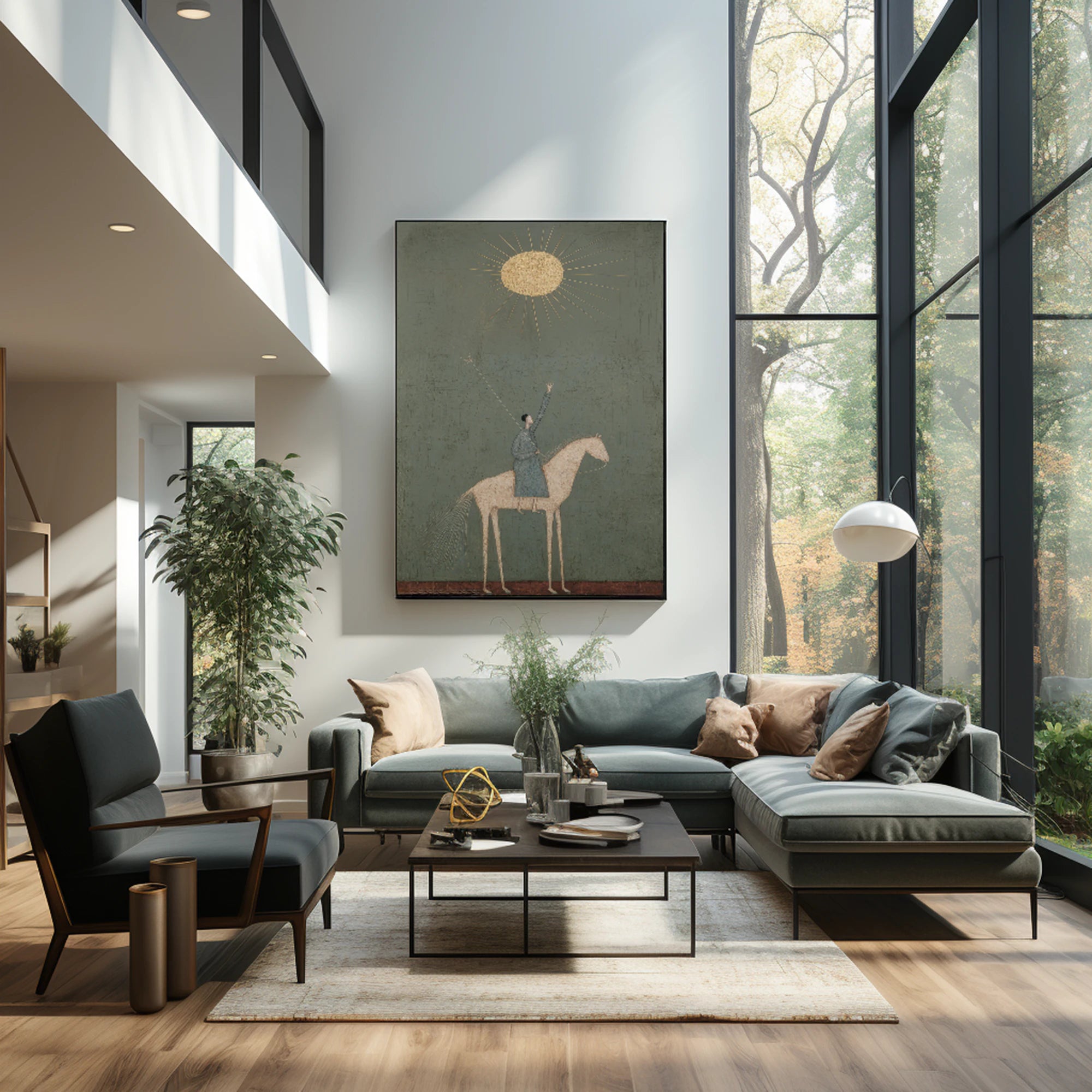 Hand-painted Abstract Sun Rider Wall Art #WA540