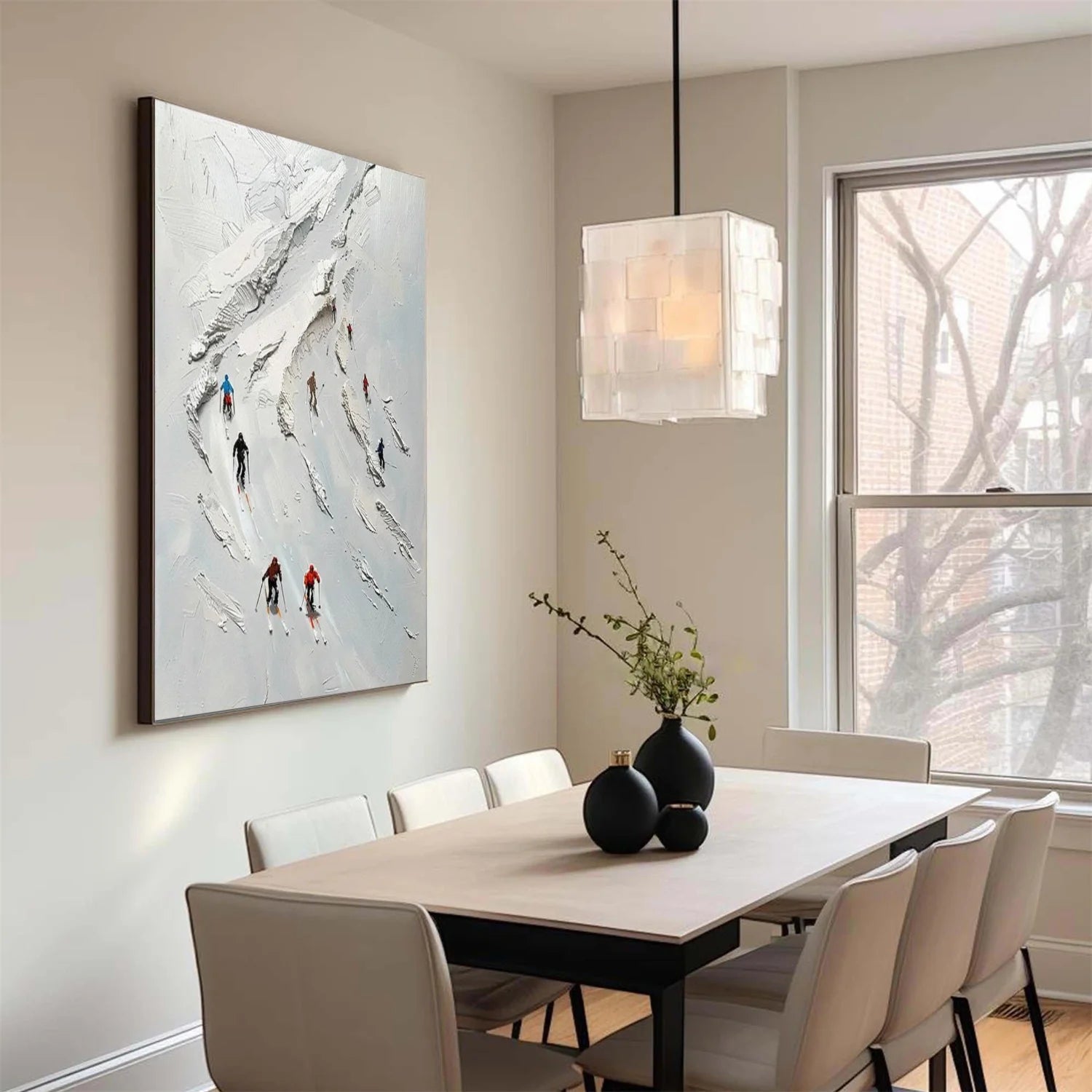 Skiing Sport Textured_Wall Art #AS056