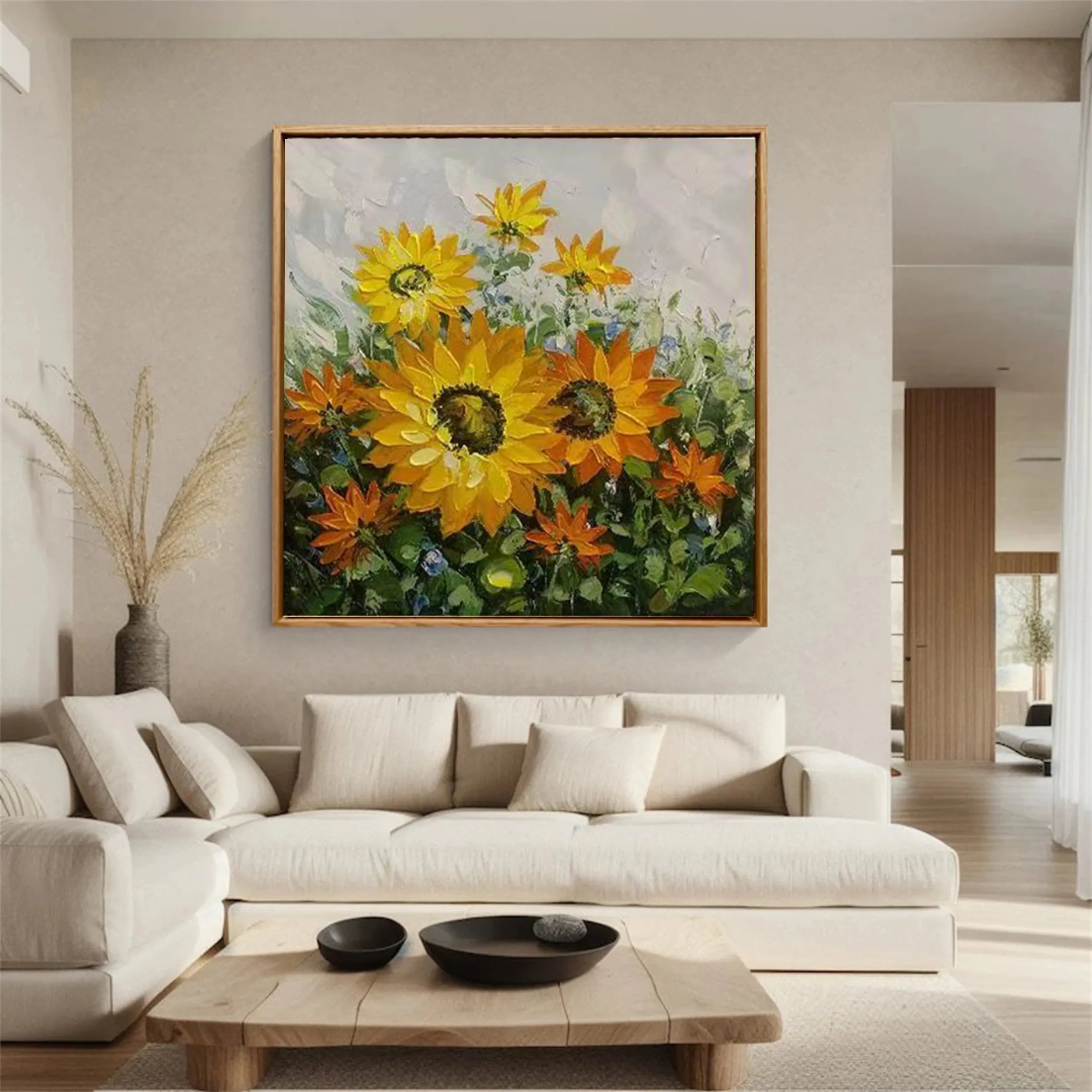 Colorful Flower & Tree Abstract Textured Wall Art #FT018