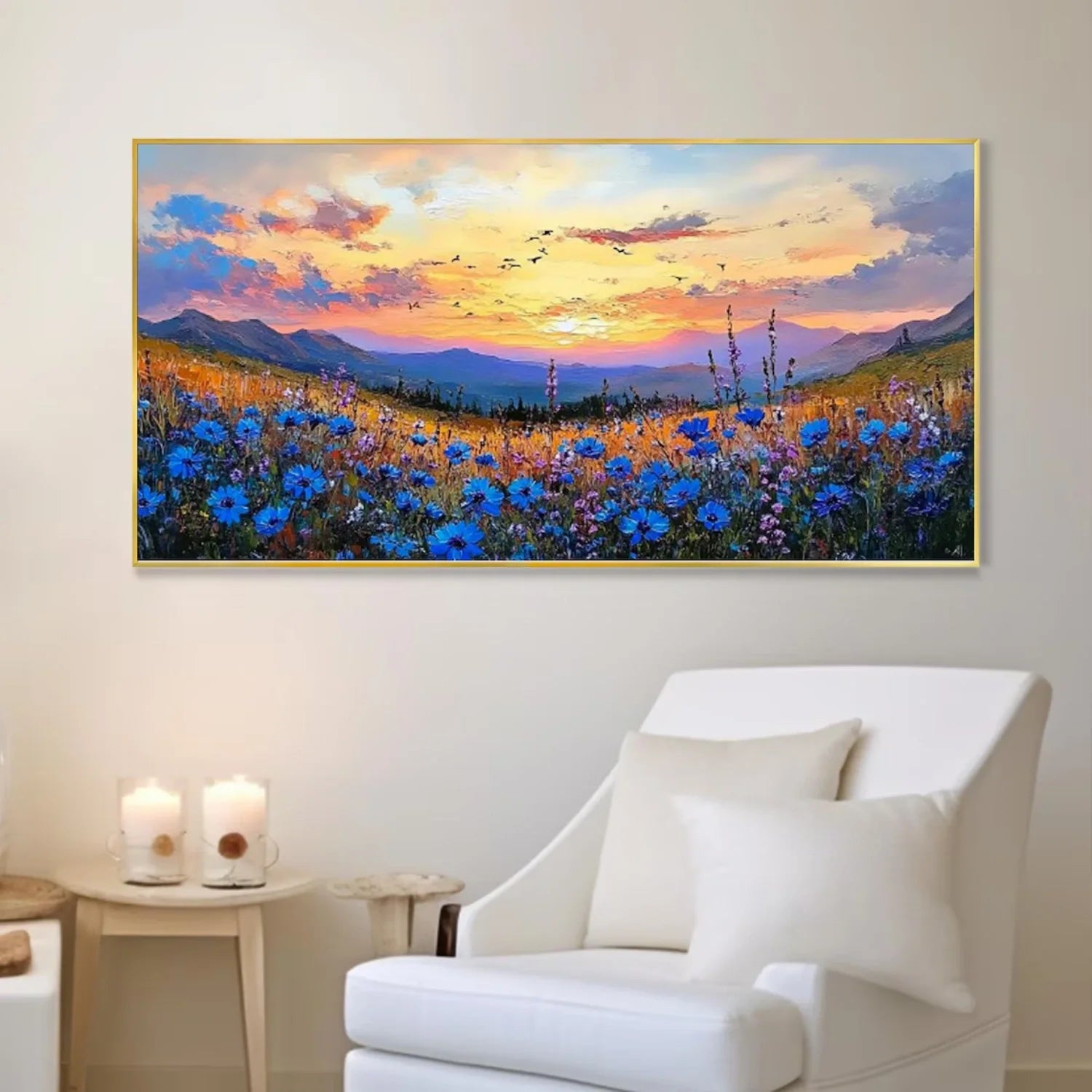 Colorful Flower Abstract Textured Wall Art #FT065