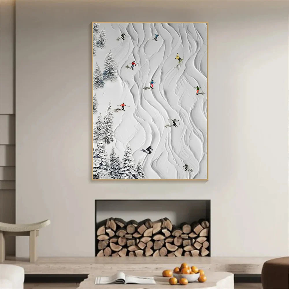 White Sport Art Minimalist Textured Wall Art #AS007