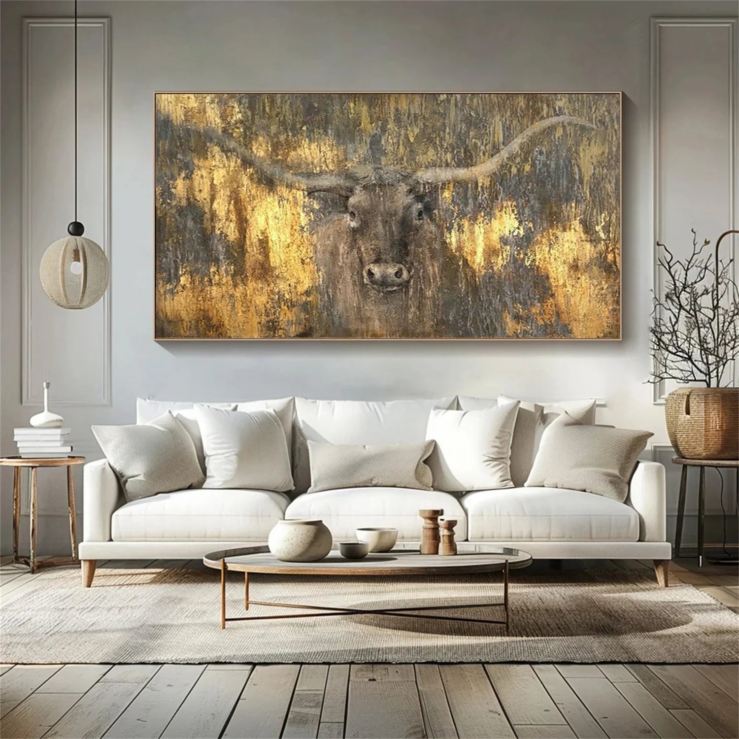 Gold and Brown Abstract Animal Wall Art #AM081