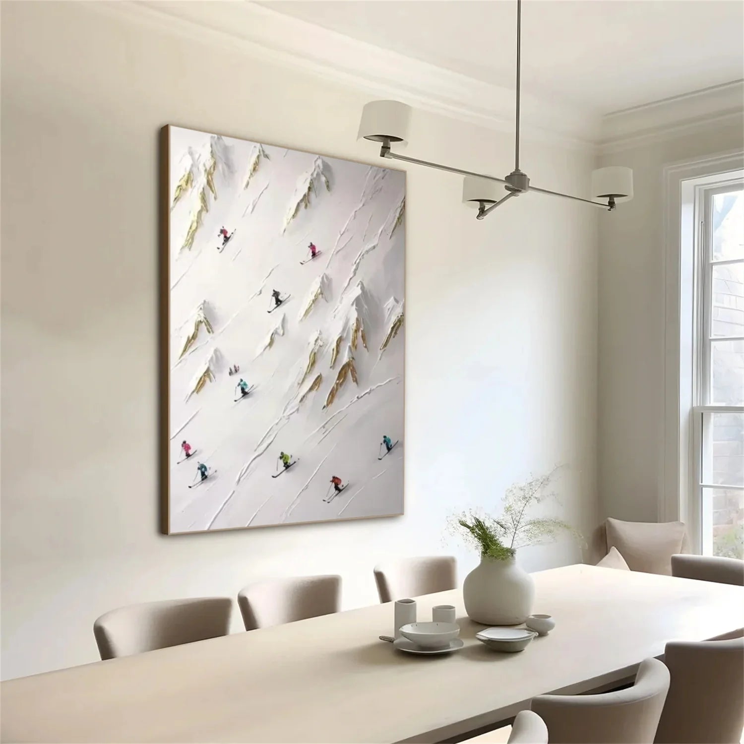 Skiing Sport_Textured Wall Art #AS034