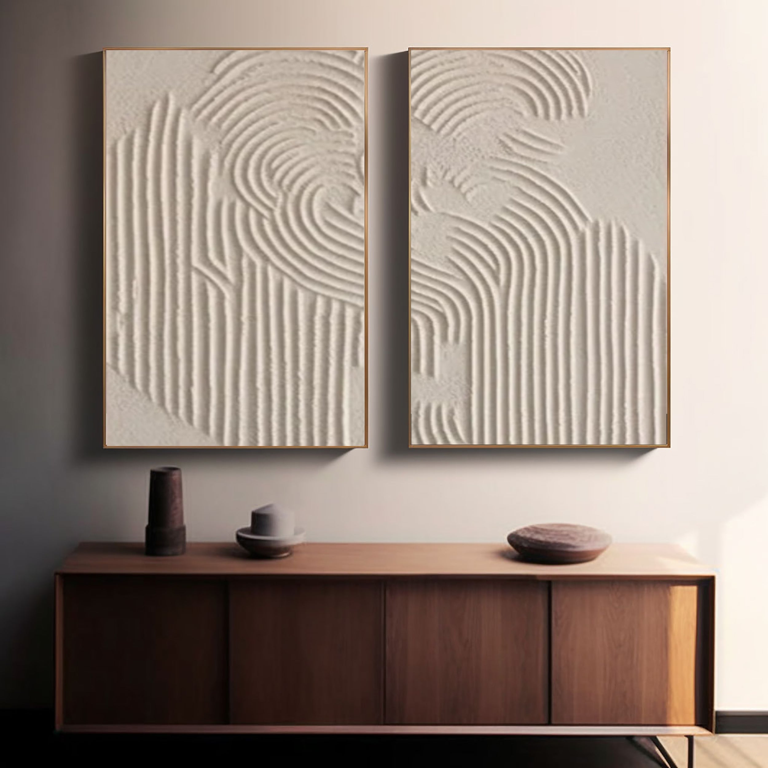 Minimalist Brown & Beige Art Set of 2 #MB003
