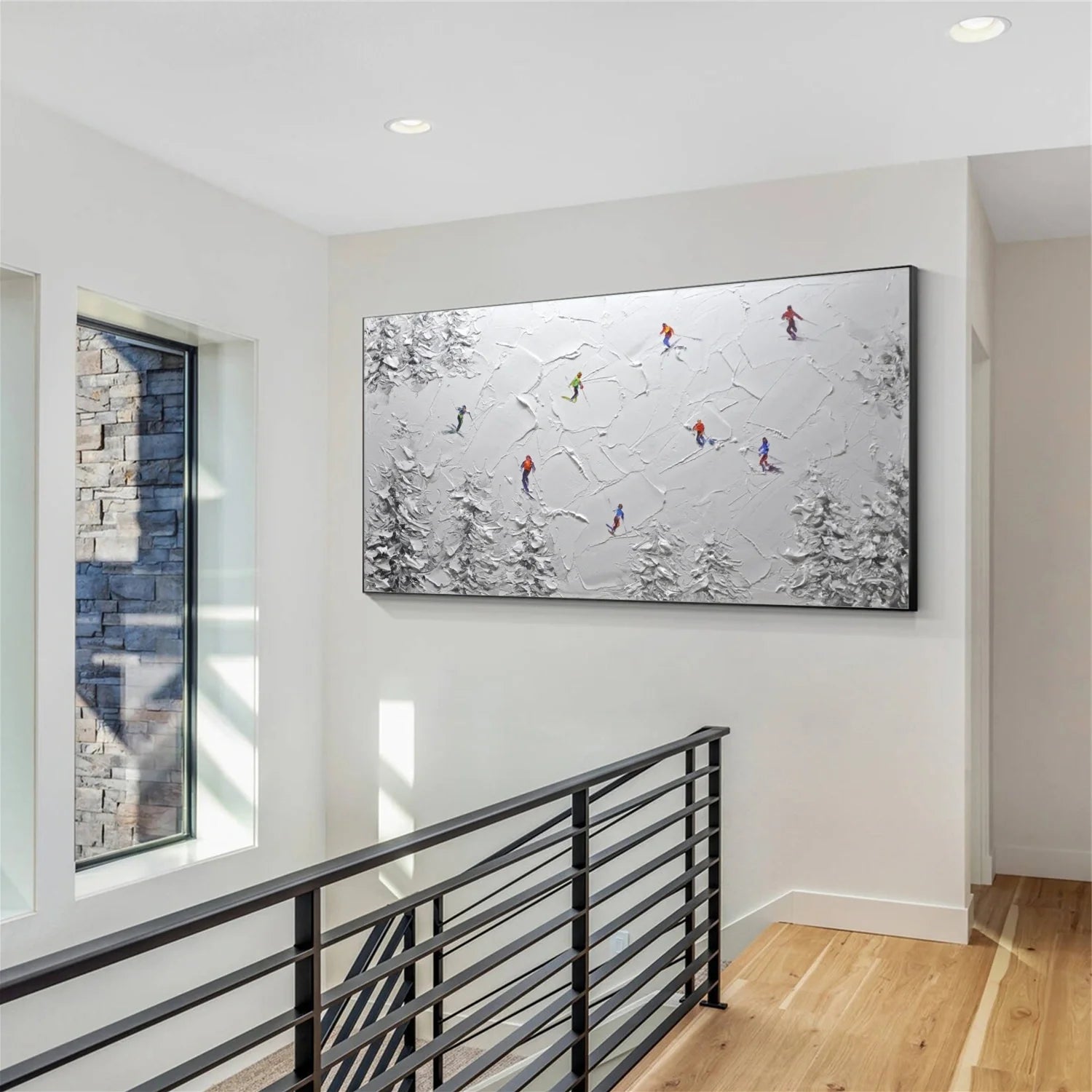 Skiing Sport_Textured Wall Art #AS047