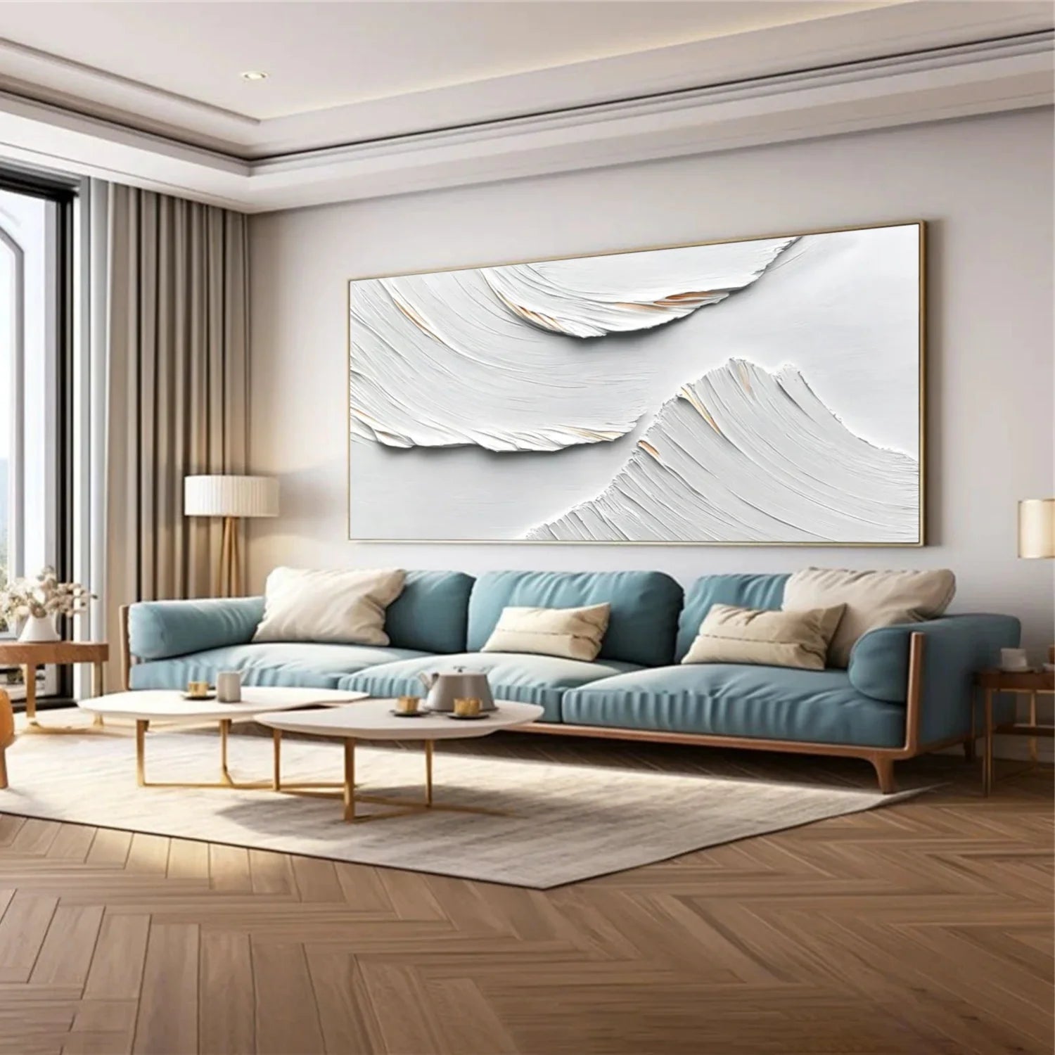 White Minimalist_Textured_Canvas Art #MD267