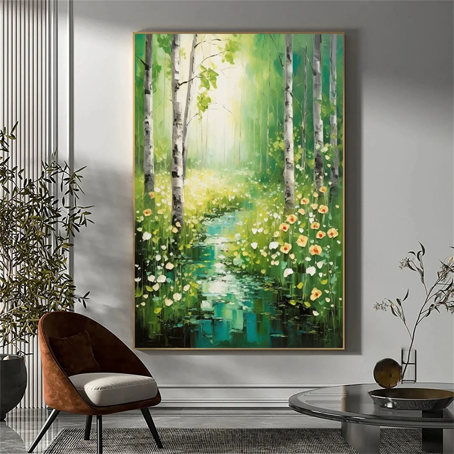 Flower & Tree Abstract Textured Wall Art #FT075