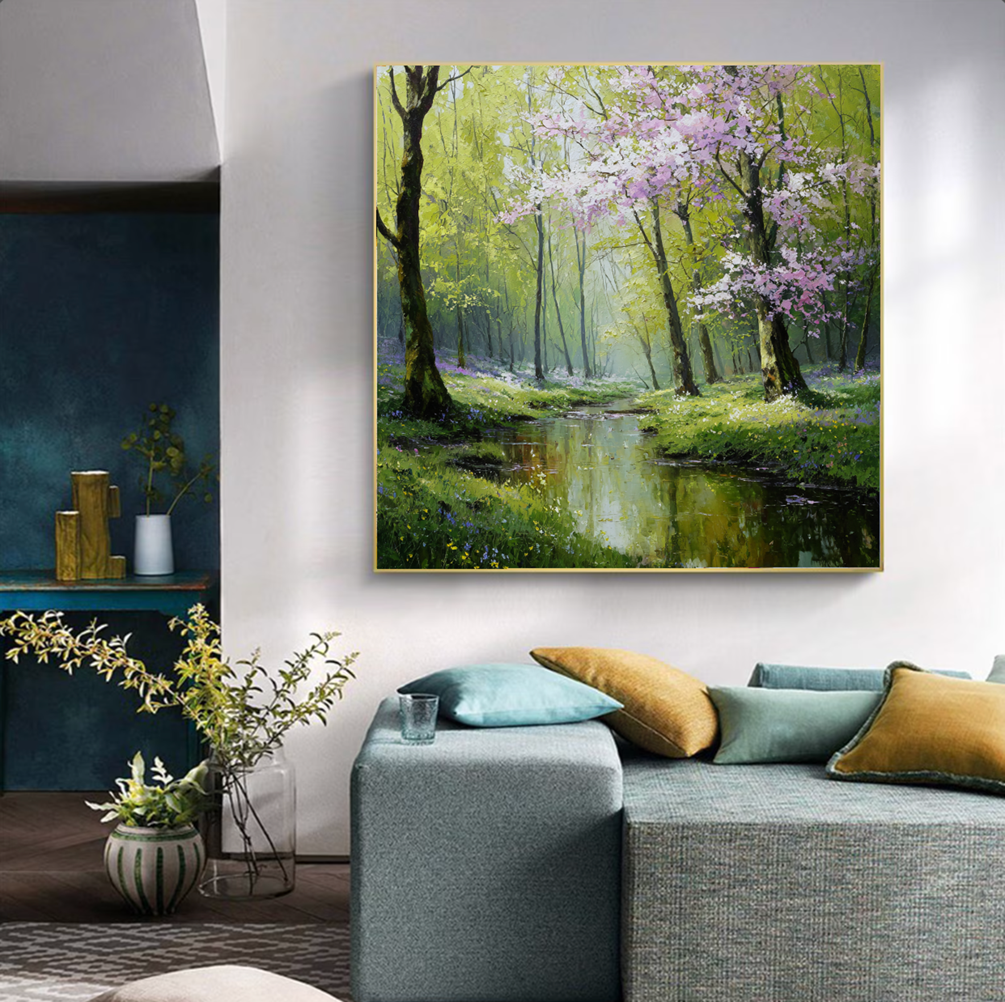 Serene Spring Landscape Oil Painting #FT332