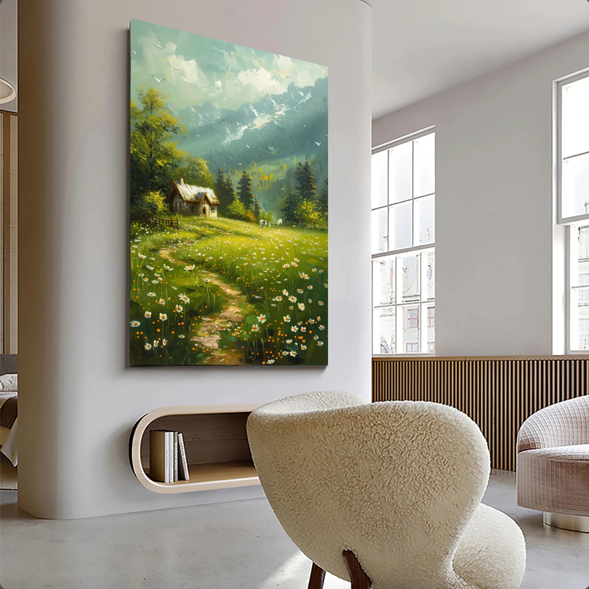 Serene Countryside Cabin Wall Art #FJ679