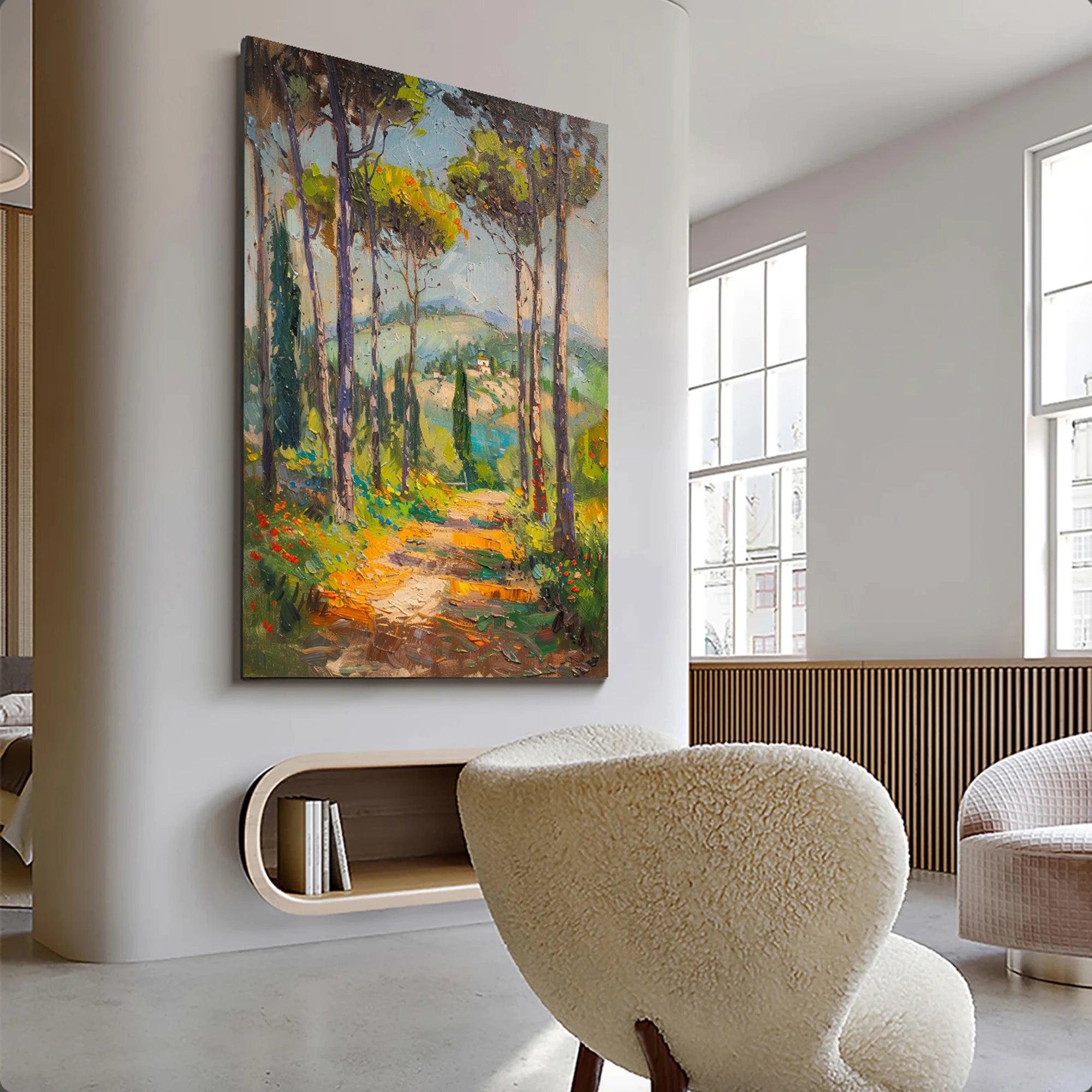 Impressionist Forest Path Wall Art #FJ639