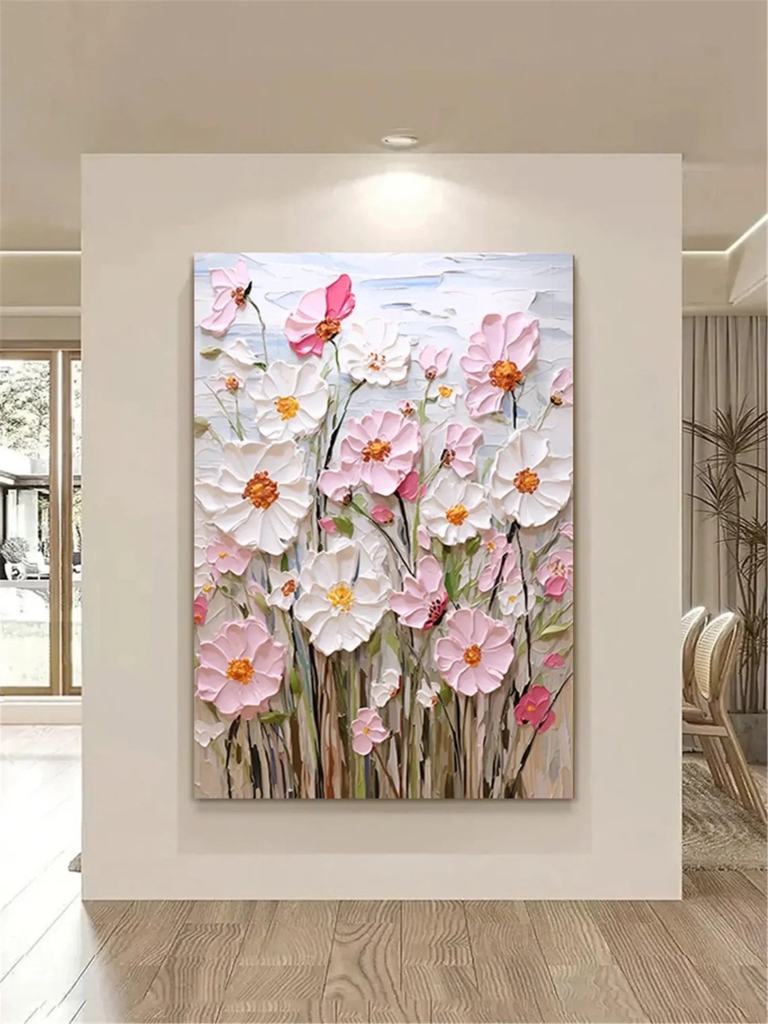 Colorful Flower Abstract Textured Wall Art #FT096