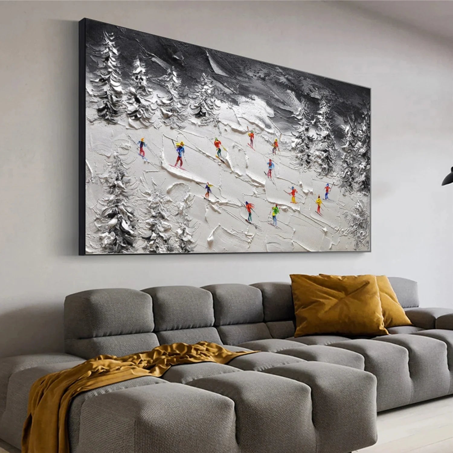 Skiing Sport_Textured Wall Art #AS049