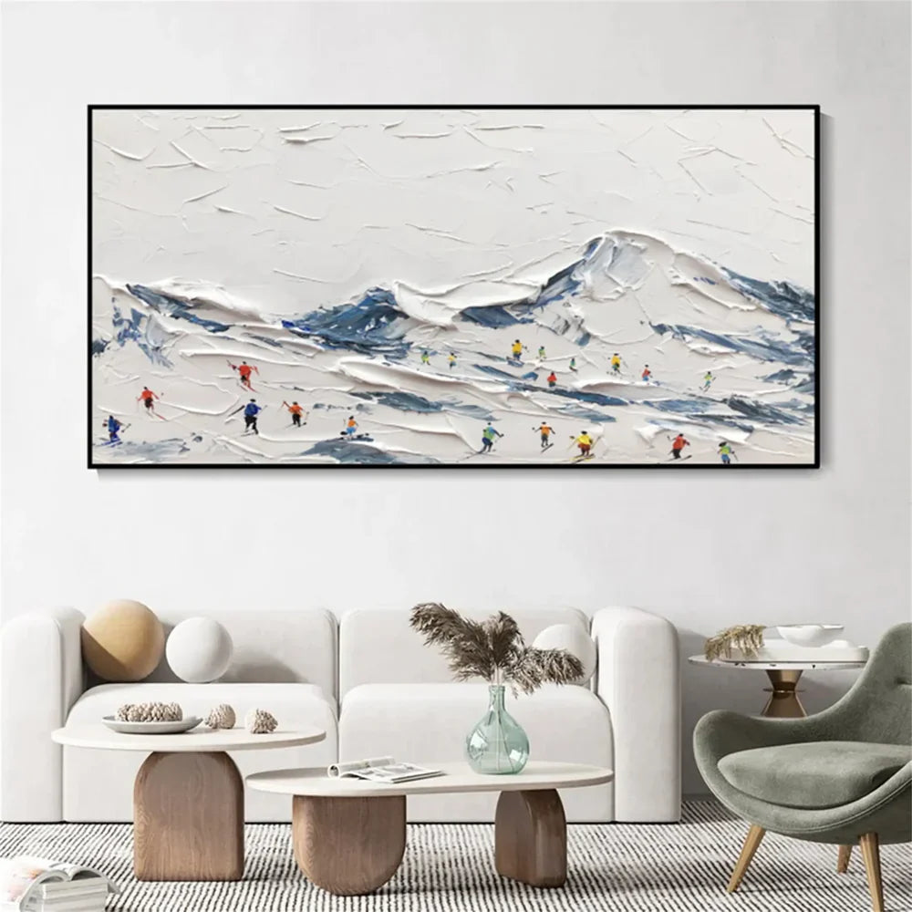 White Sport Art Minimalist Textured Wall Art #AS003