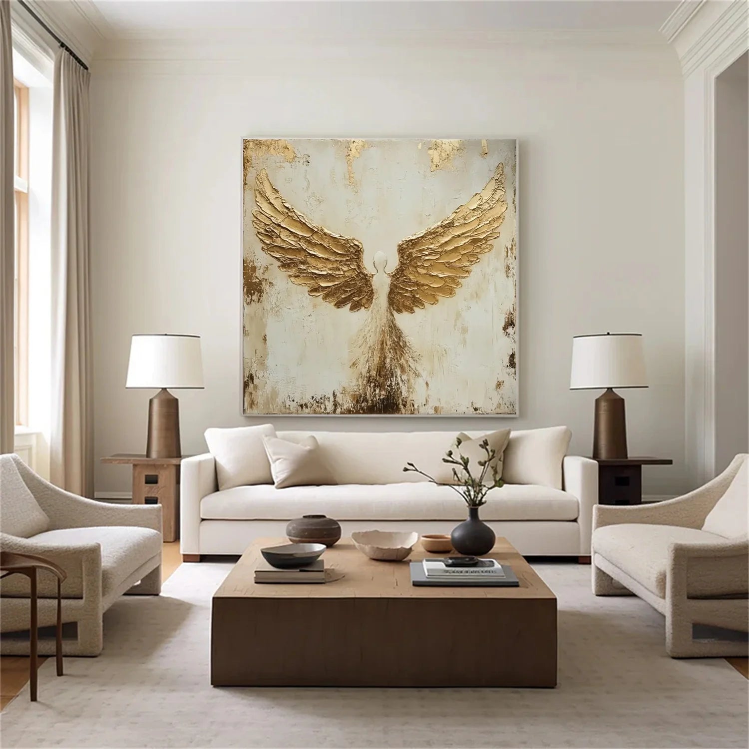 Abstract Angel Wing Textured Painting #AB045