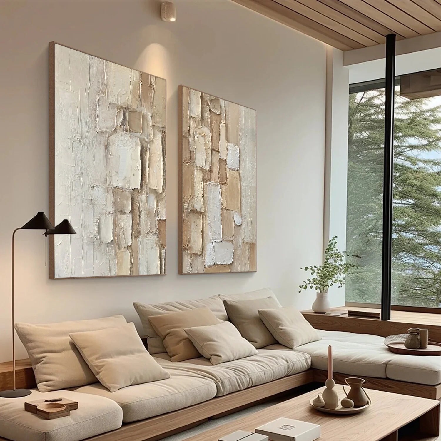 Abstract_Textured Canvas Art Set of 2 #WA824