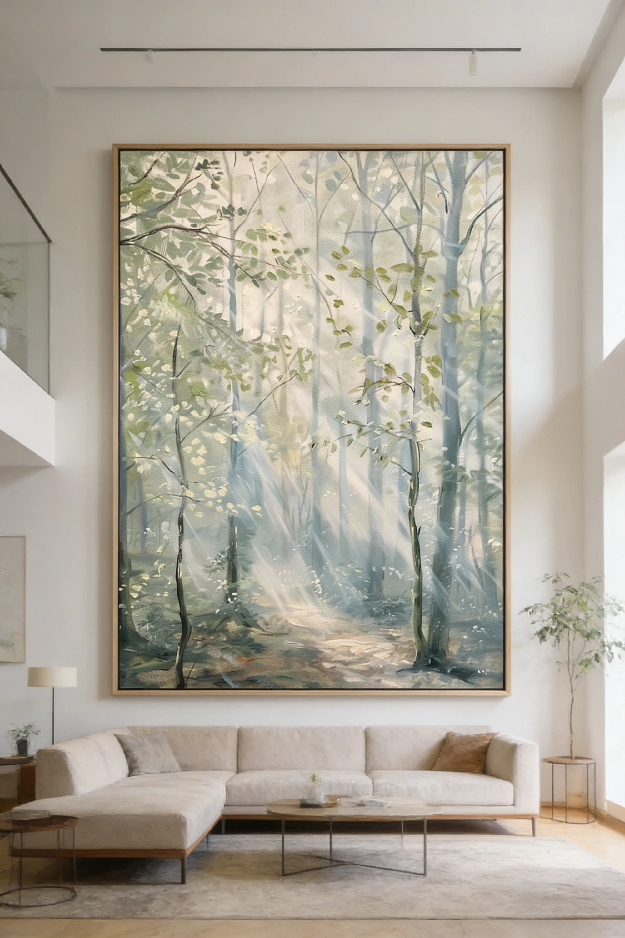 Sunlit Forest Path Hand-Painted Oil Painting #FJ669