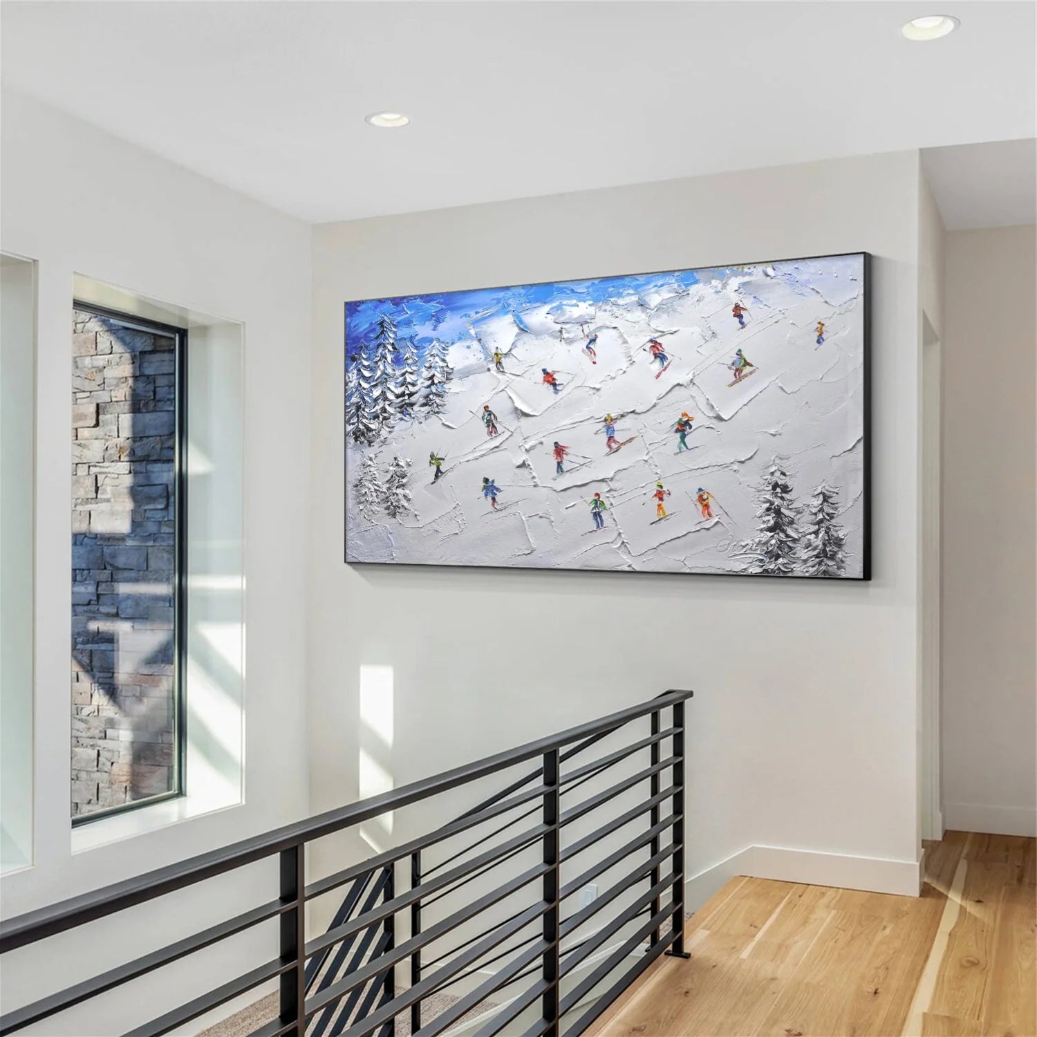 Skiing Sport_Textured Wall Art #AS048