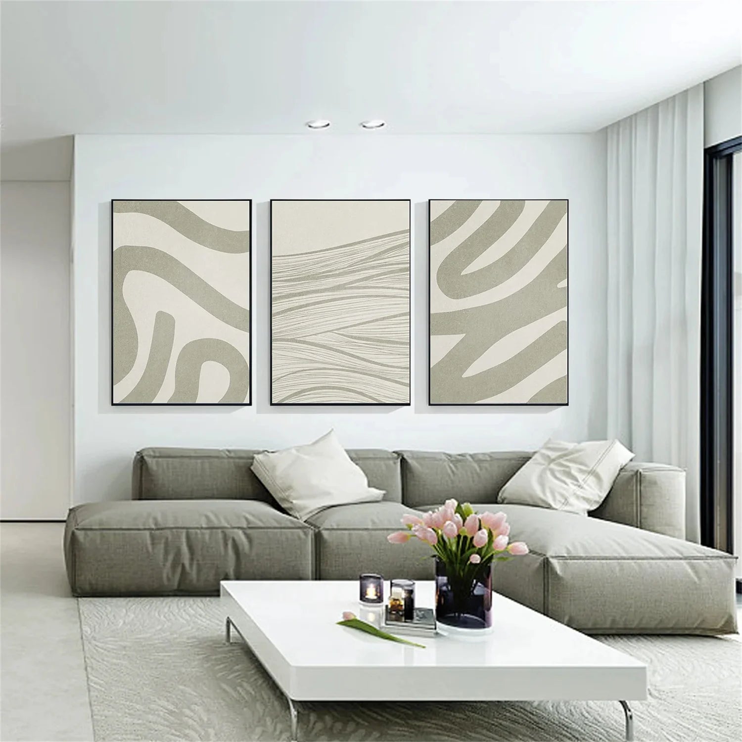 WABI SABI Abstract Tranquility Set of 3 #WA546