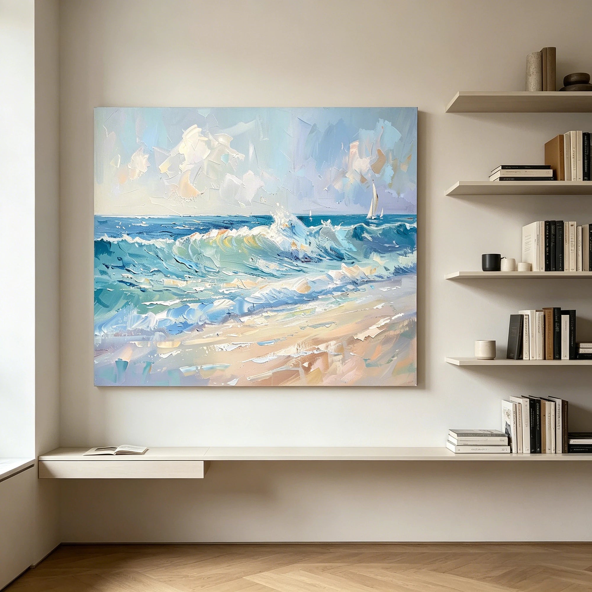 Impressionist Ocean Wave Oil Painting #SK606