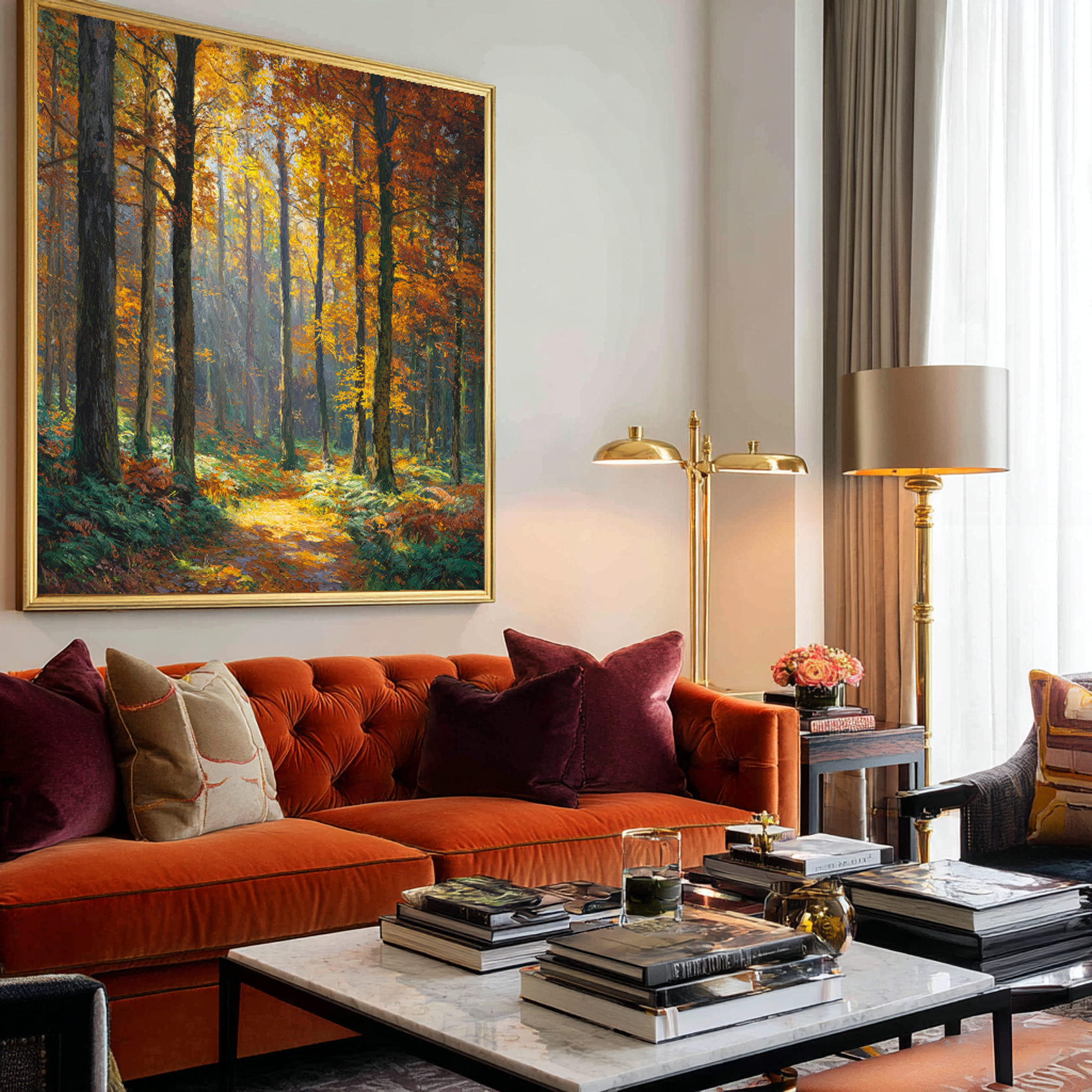 Golden Sunlight Landscape Wall Art #FT333