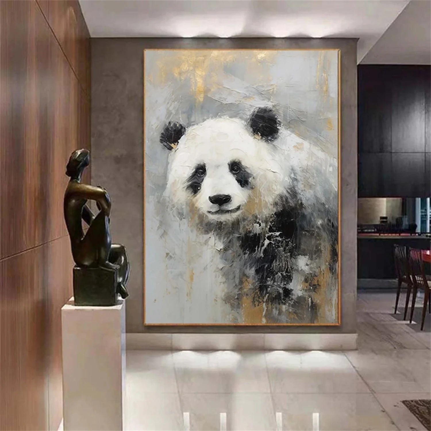 Black and White Abstract Animal Wall Art #AM064