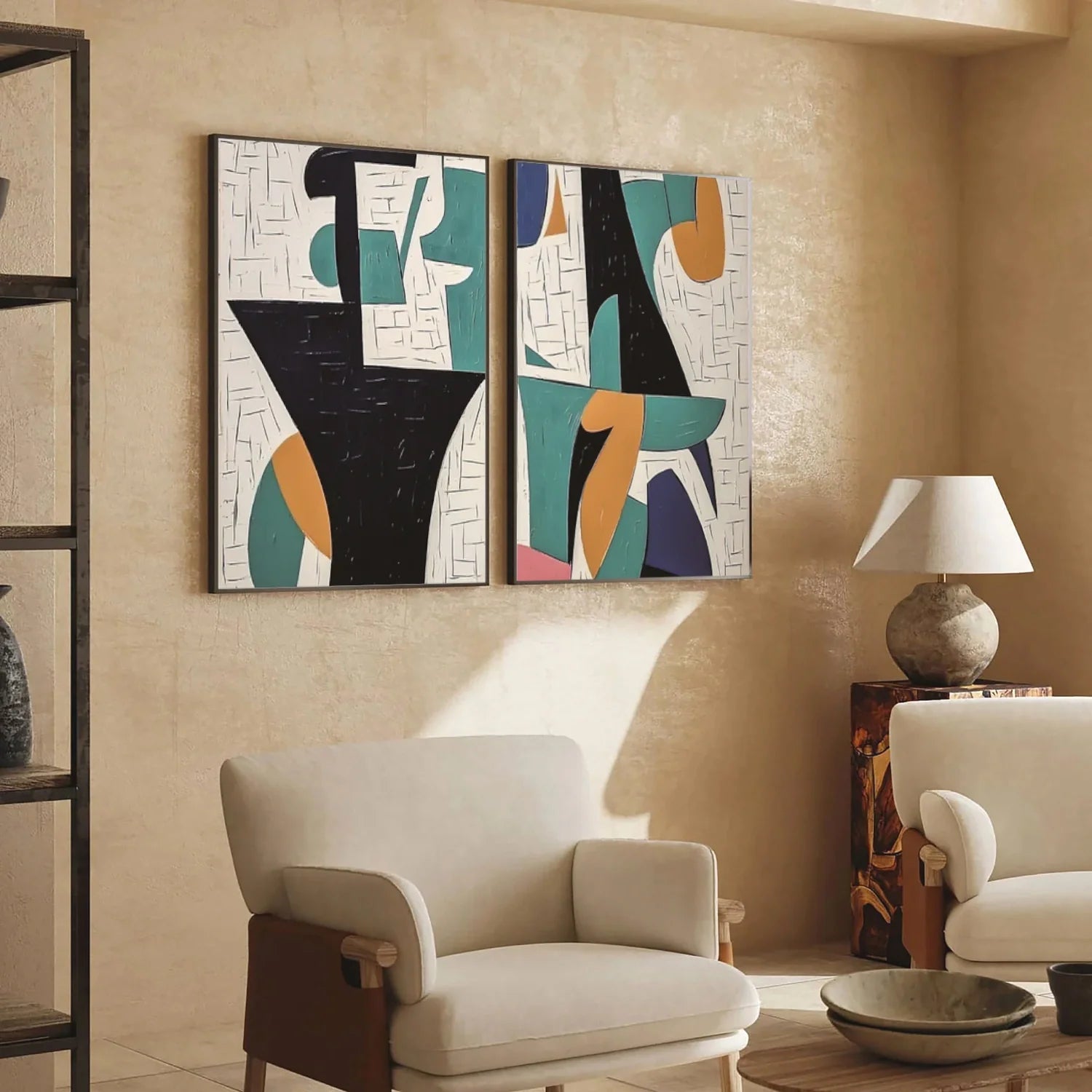 Abstract_Canvas Art Set of 2 #WA730