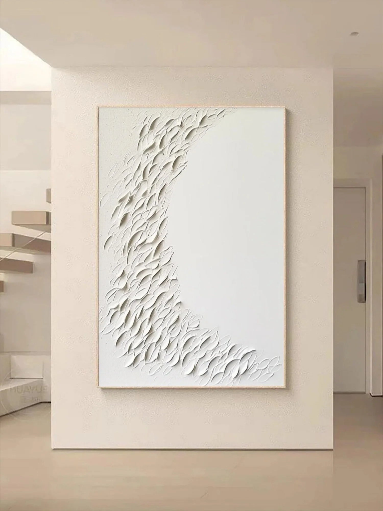 White Minimalistic Textured Art #MD212