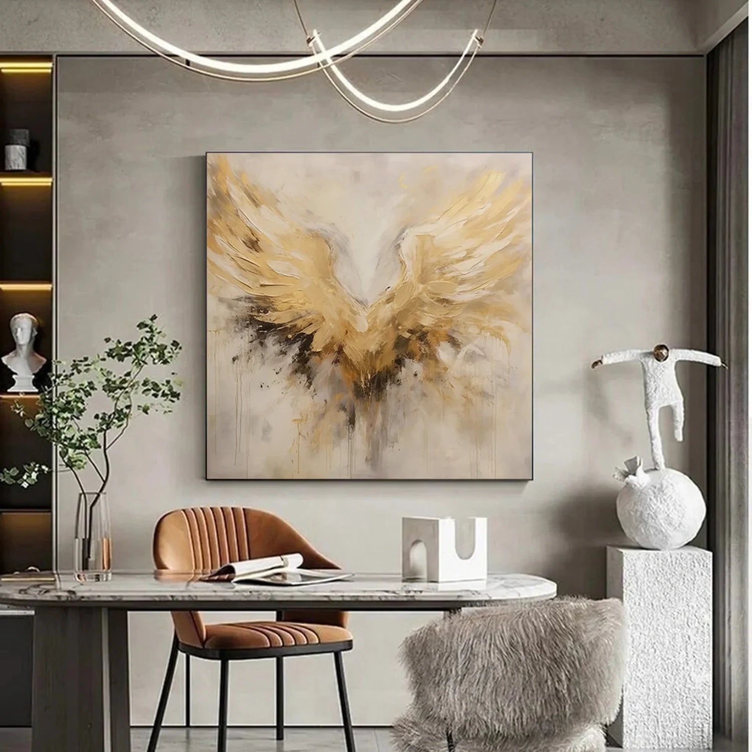 Abstract Angel Wing Textured Painting #AB047