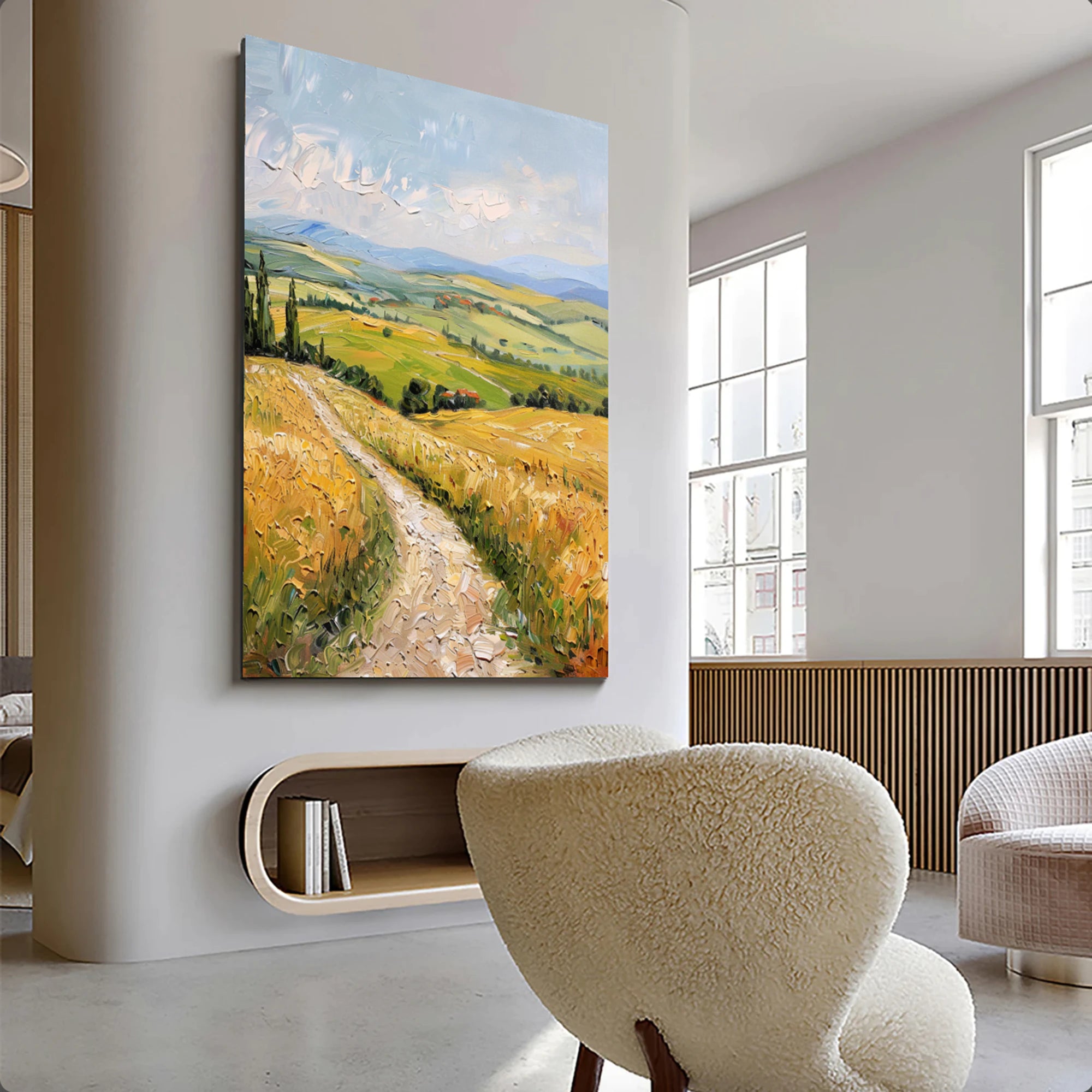 Hand-painted Wheat Field Wall Art #FJ633