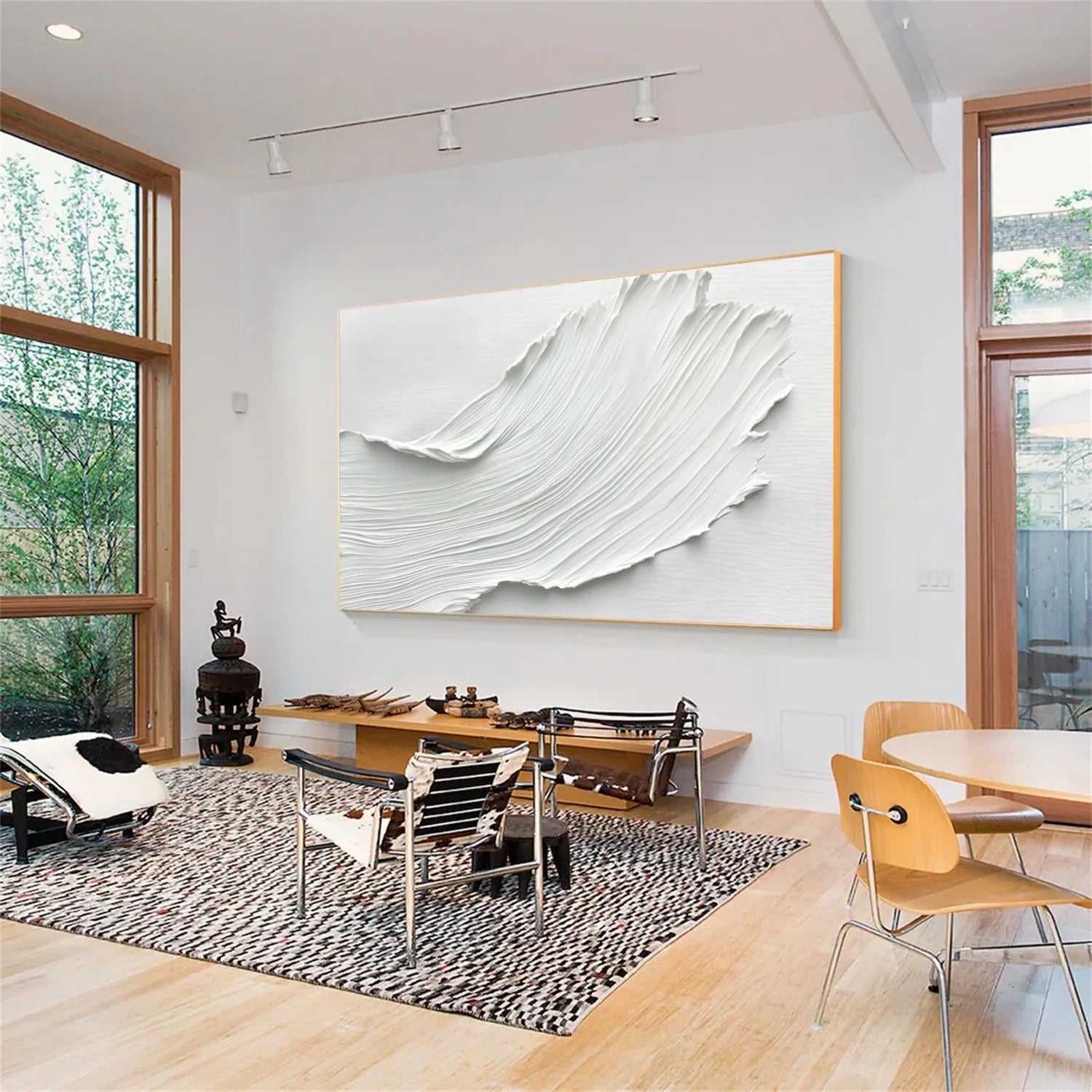 White Minimalist_Textured_Canvas Art #MD266