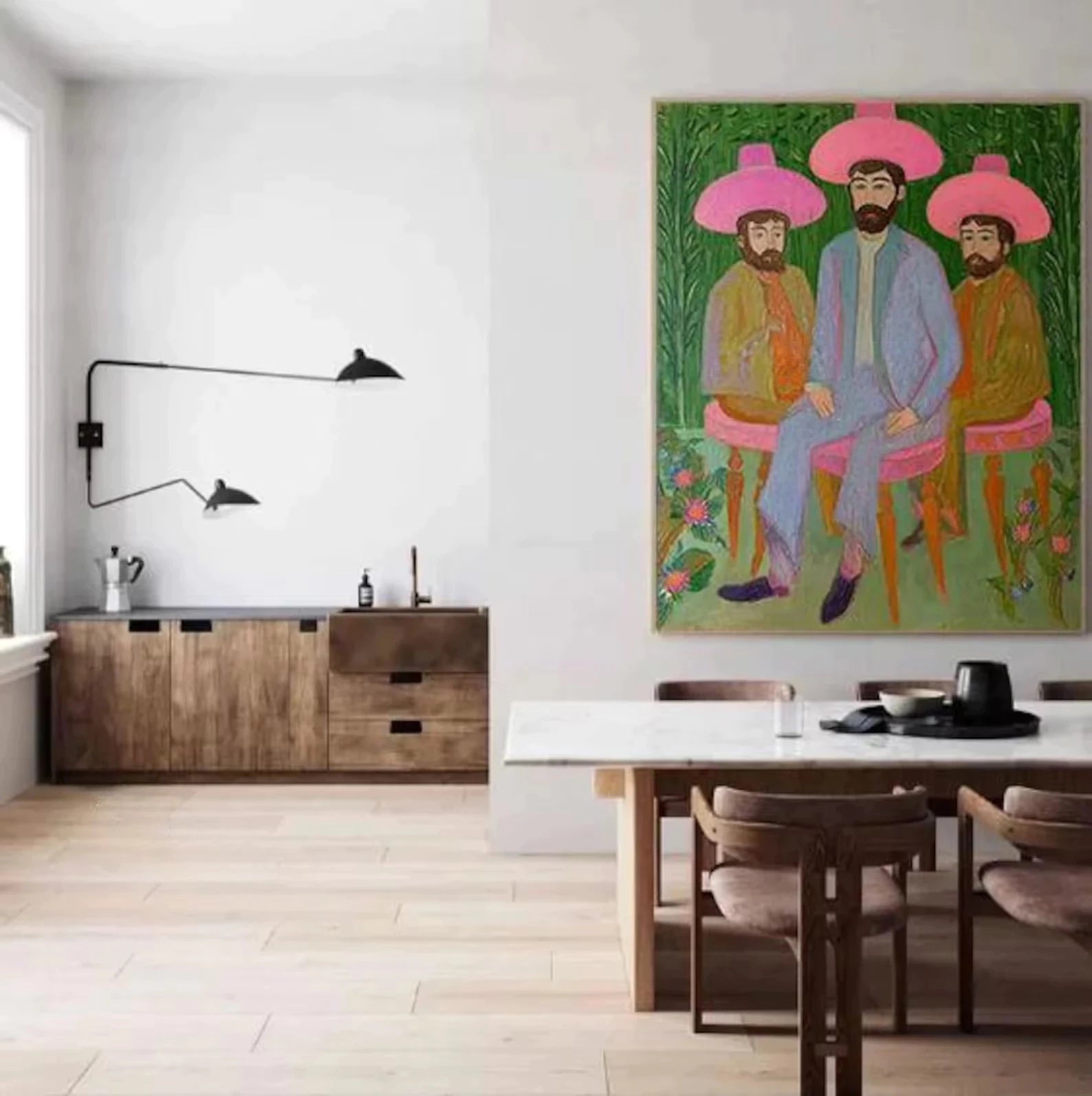 Pink Sombrero Trio Art #AB133